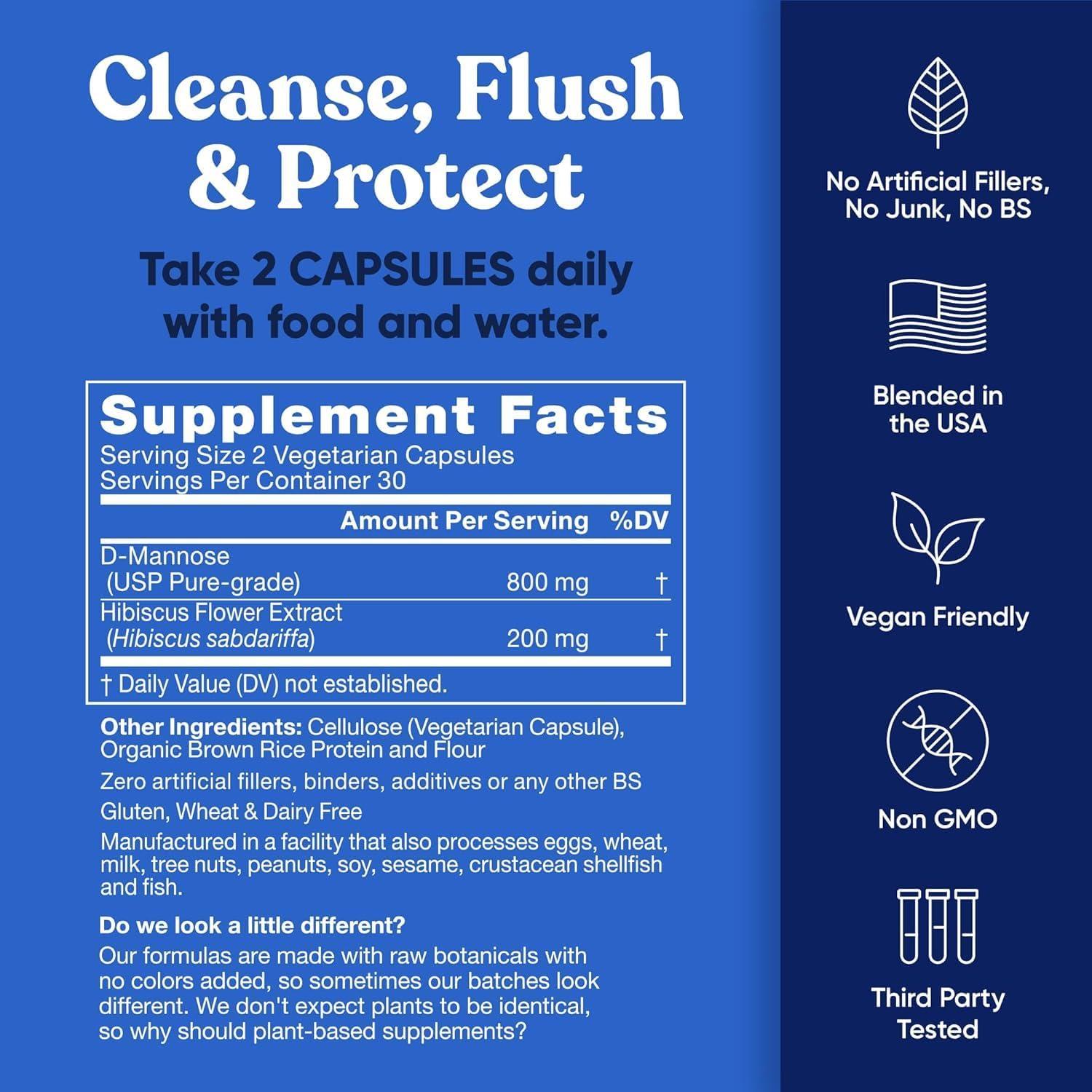 Suplemento Urinario Dúo Eu Natural 120 Cápsulas - D-Mannosa + Arándano