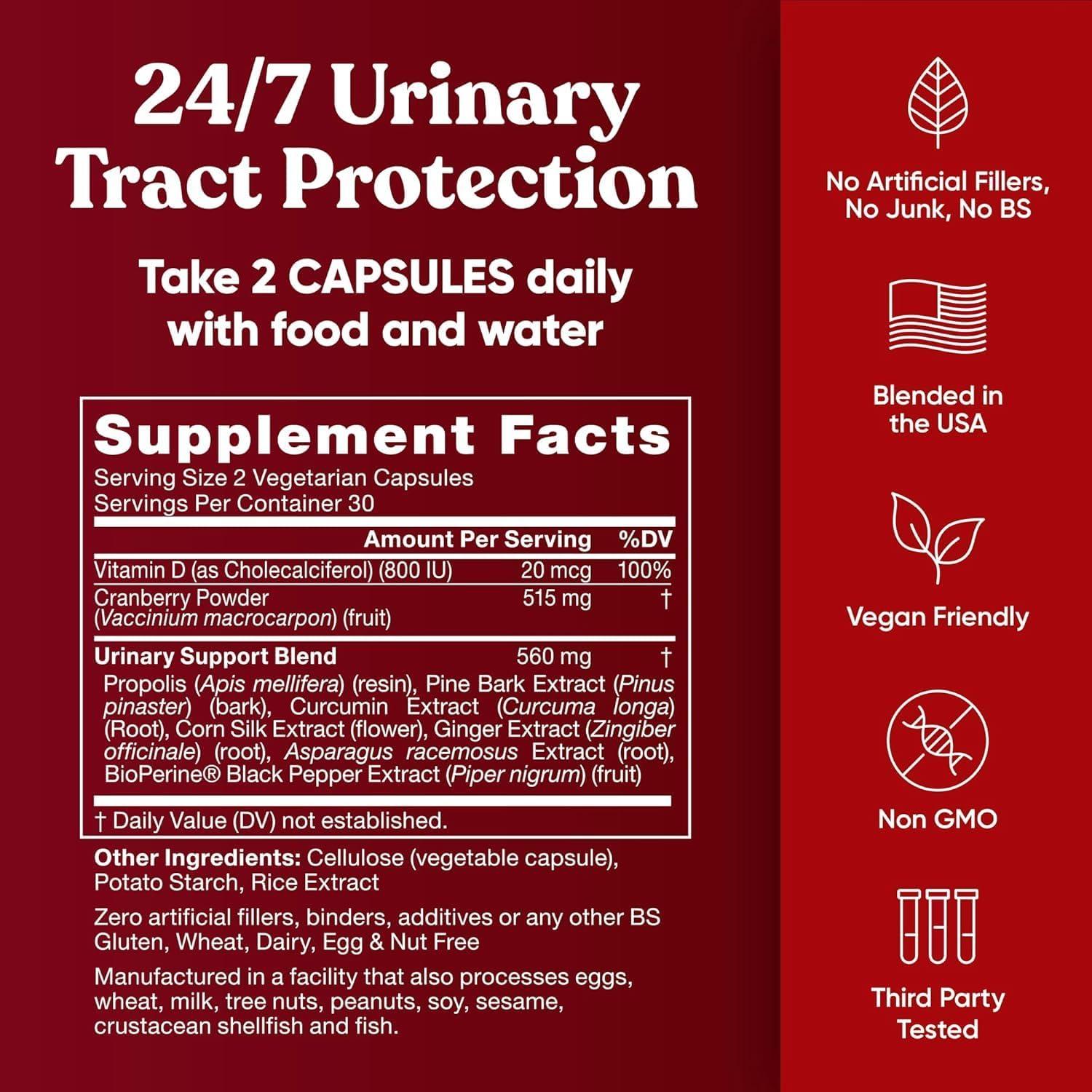 Suplemento Urinario Dúo Eu Natural 120 Cápsulas - D-Mannosa + Arándano