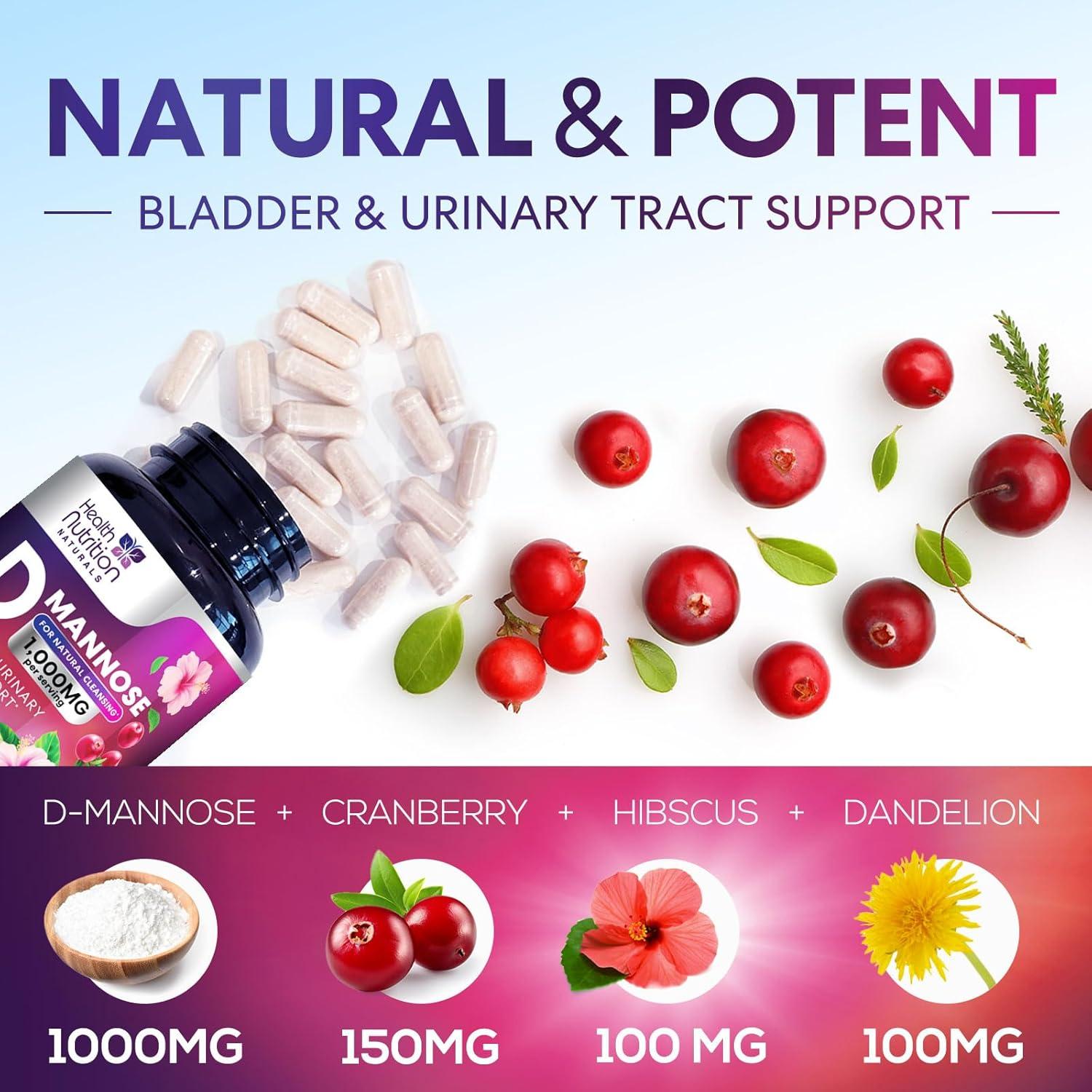 D-Mannosa 1350mg con Arándano y Hibisco - 180 Cápsulas