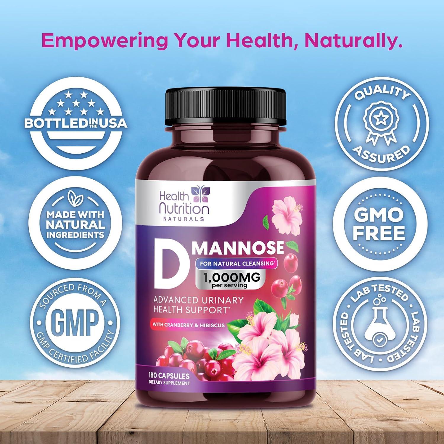 D-Mannosa 1350mg con Arándano y Hibisco - 180 Cápsulas