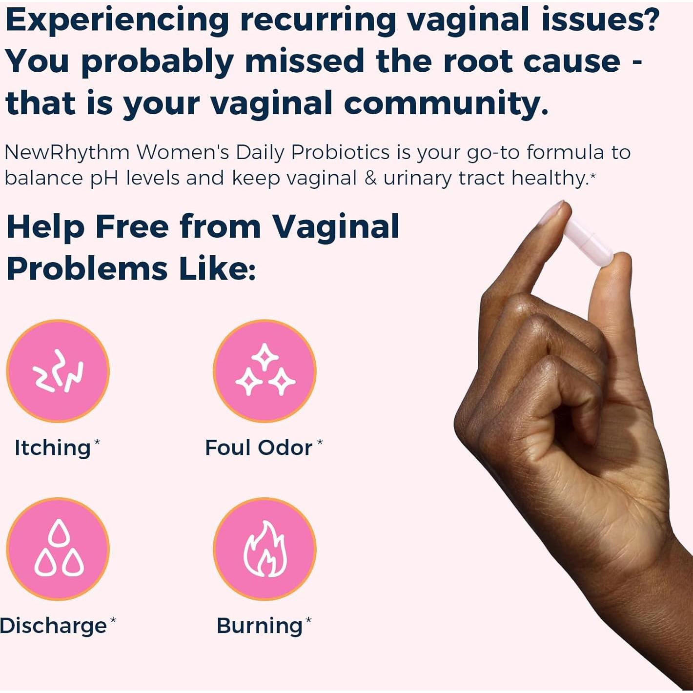 Probioticos NewRhythm para Mujeres 50 Mil millones CFU 60 Cápsulas