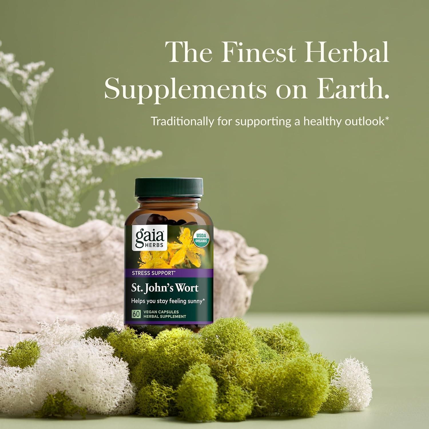 Suplemento Natural Gaia Herbs Hierba de San Juan 60 Cápsulas Veganas