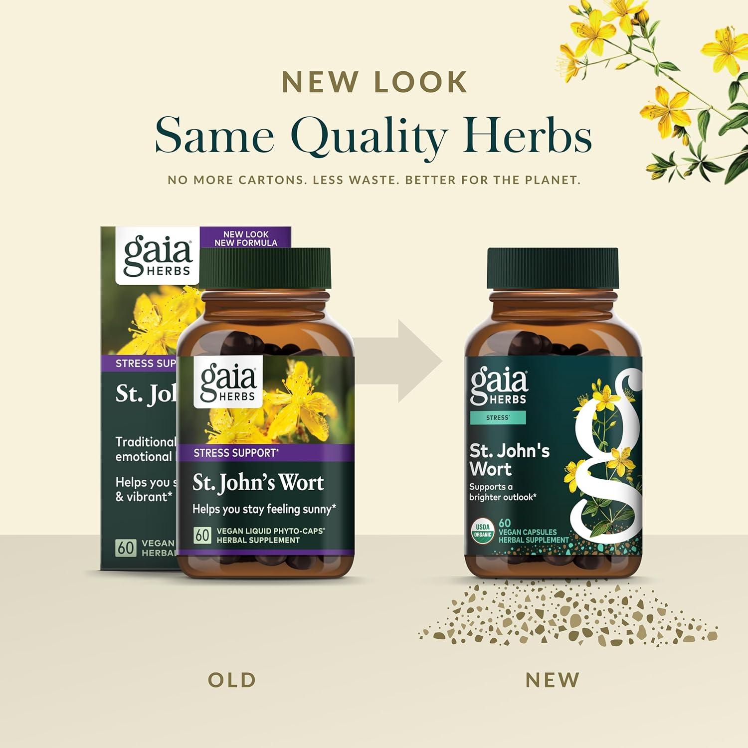 Suplemento Natural Gaia Herbs Hierba de San Juan 60 Cápsulas Veganas