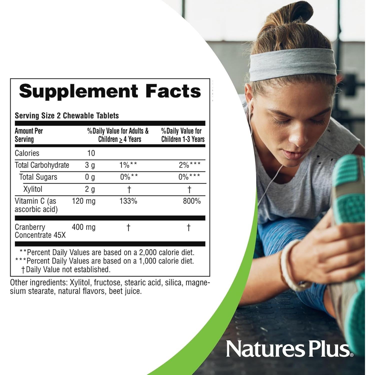 Suplemento Masticable de Arándano Natures Plus 400 mg - 180 Tabletas