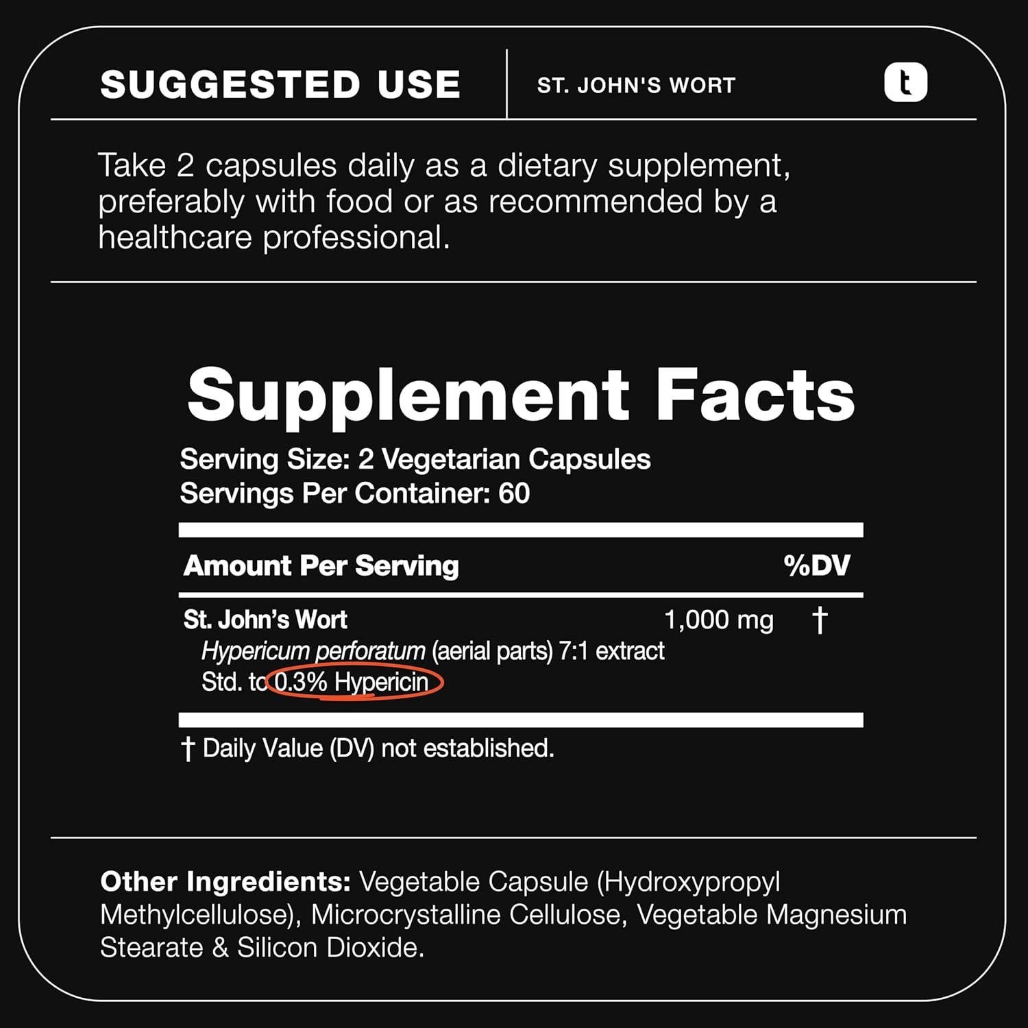 Cápsulas de Hierba de San Juan Toniiq 1000mg 120 Unidades