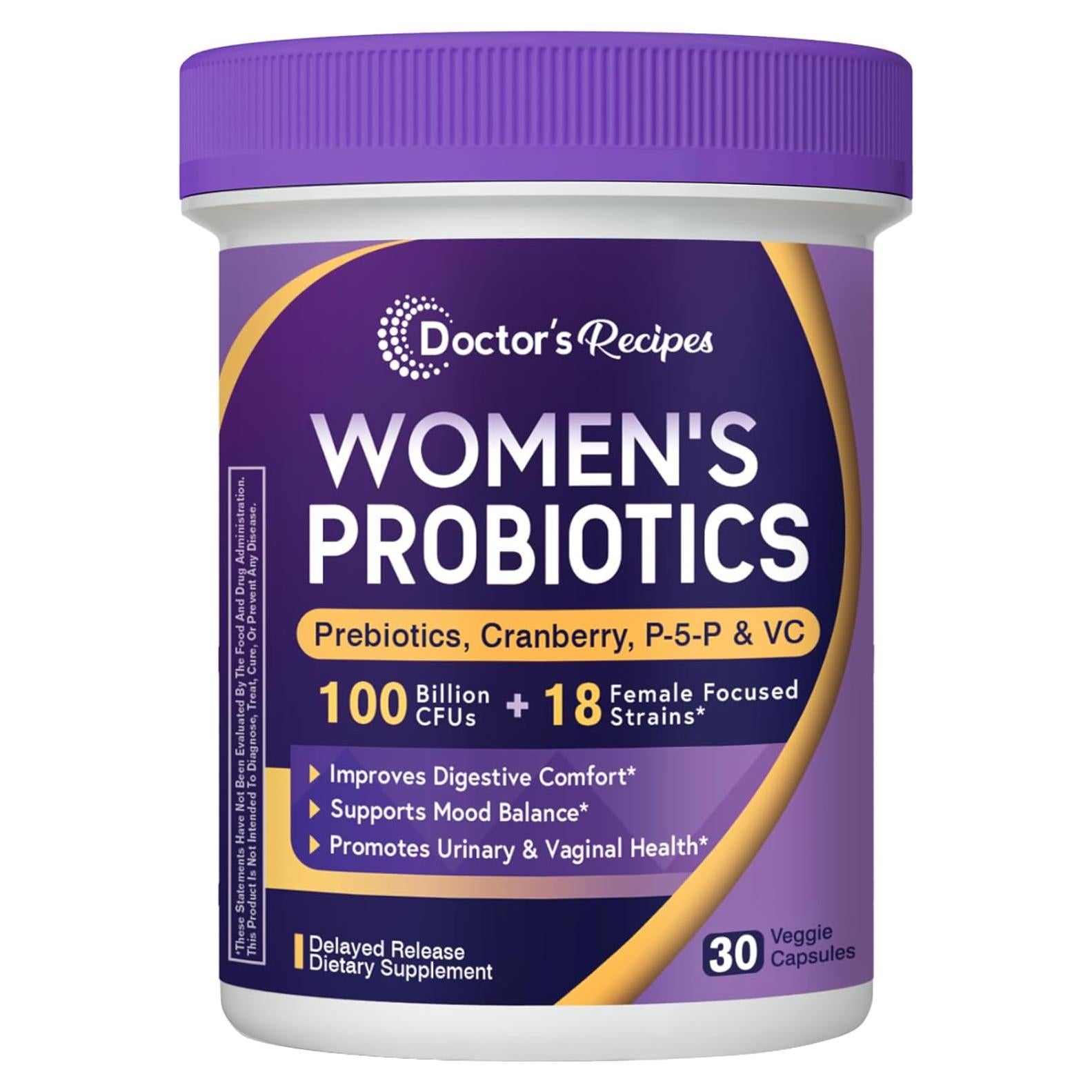 Probioticos para Mujeres Recetas del Doctor 100B 30 Caps Veganas