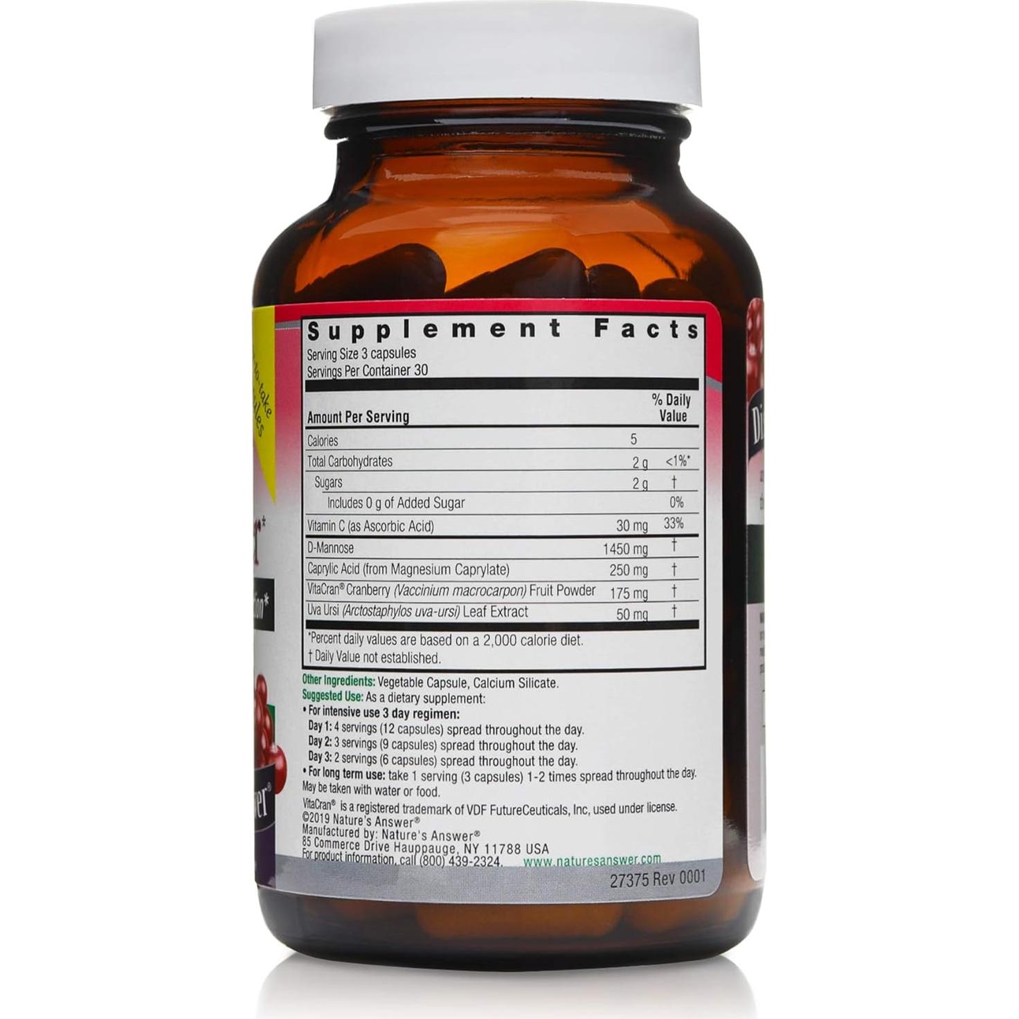 UT Respuesta D-Mannose 1955mg 90 Cápsulas - Salud Urinaria