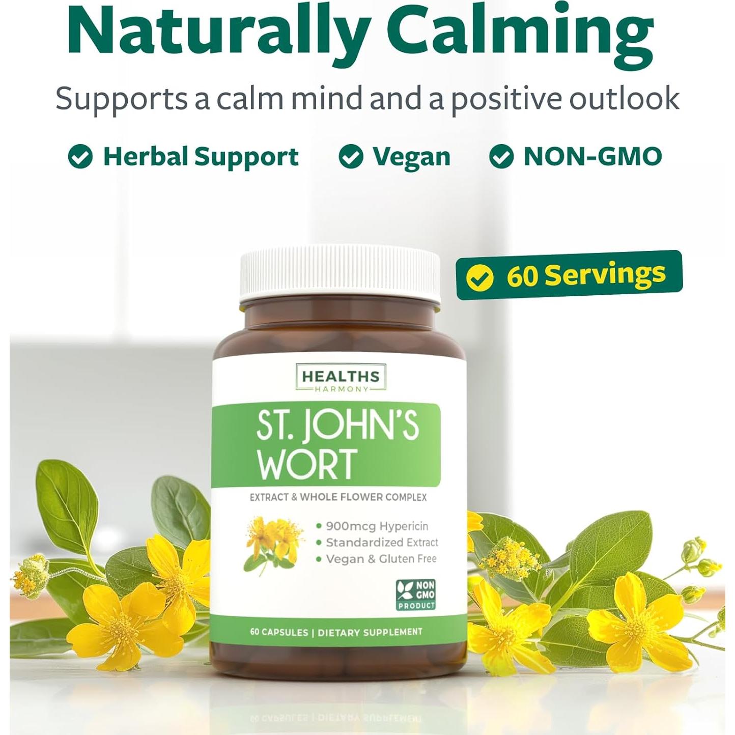 Hierba de San Juan Healths Harmony 60 Cápsulas 500mg Sin OGM