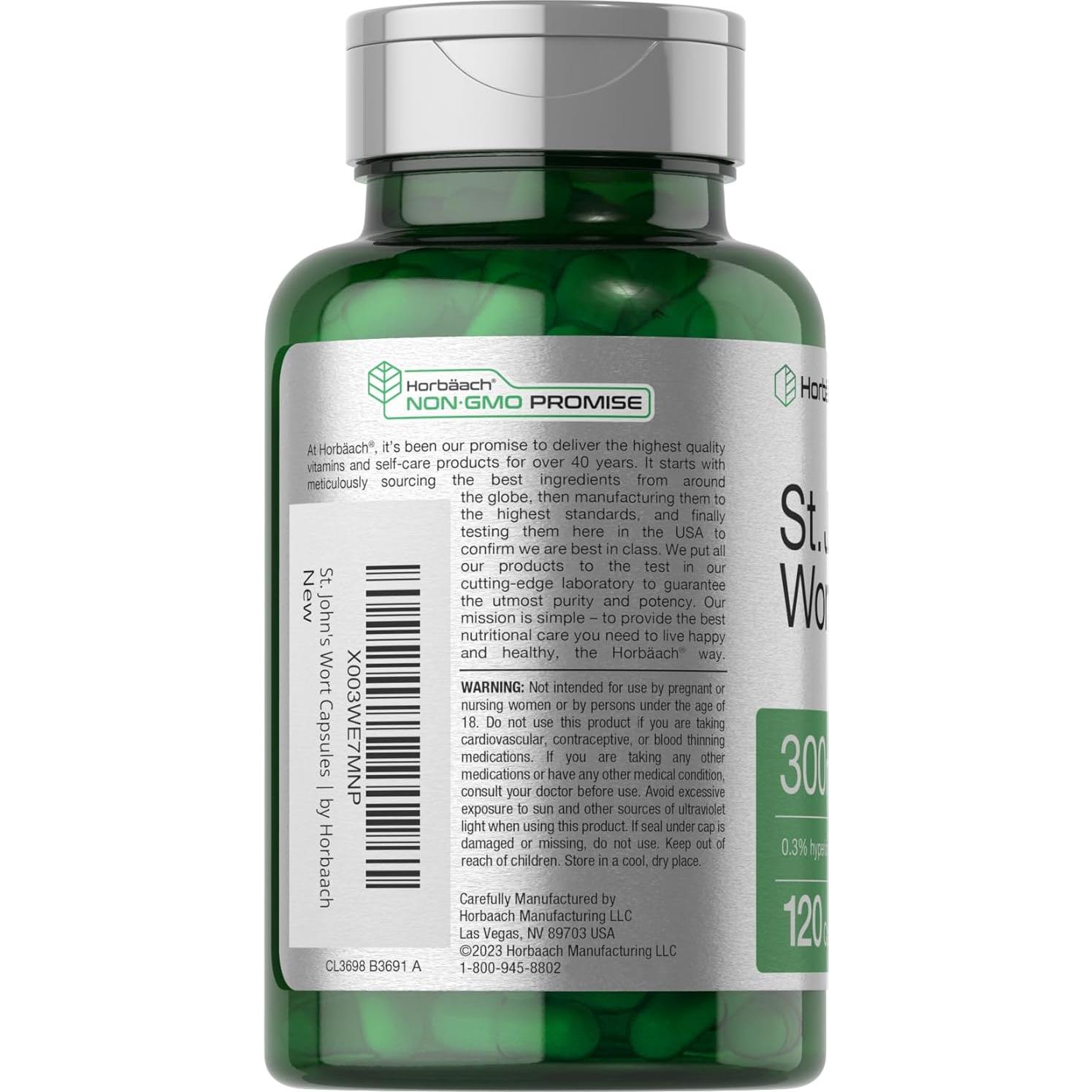 Cápsulas de Hierba de San Juan Horbäach 300mg - 120 Unidades