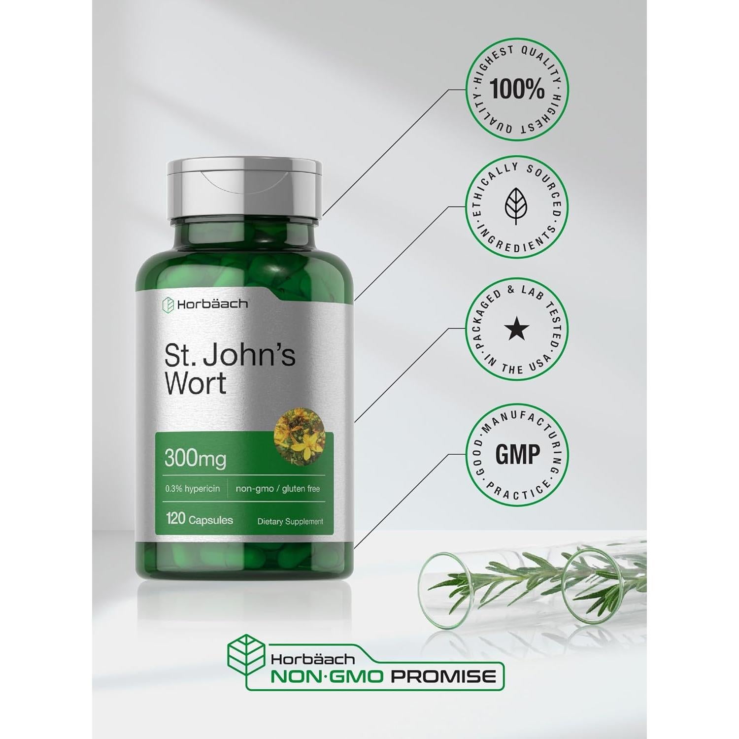 Cápsulas de Hierba de San Juan Horbäach 300mg - 120 Unidades