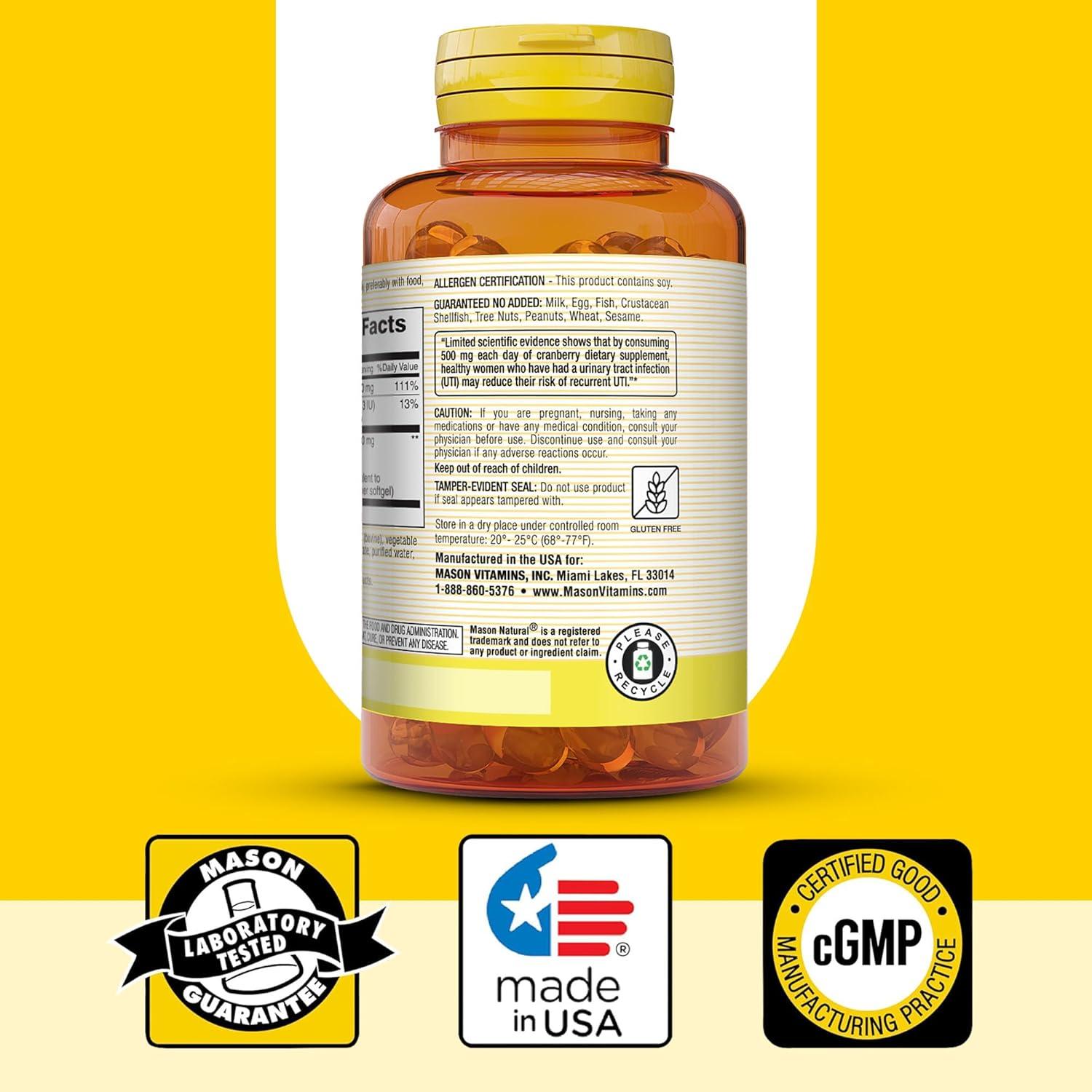 Concentrado de Arándano 12:1 Mason Natural con Vitamina C y E - 90 Cápsulas