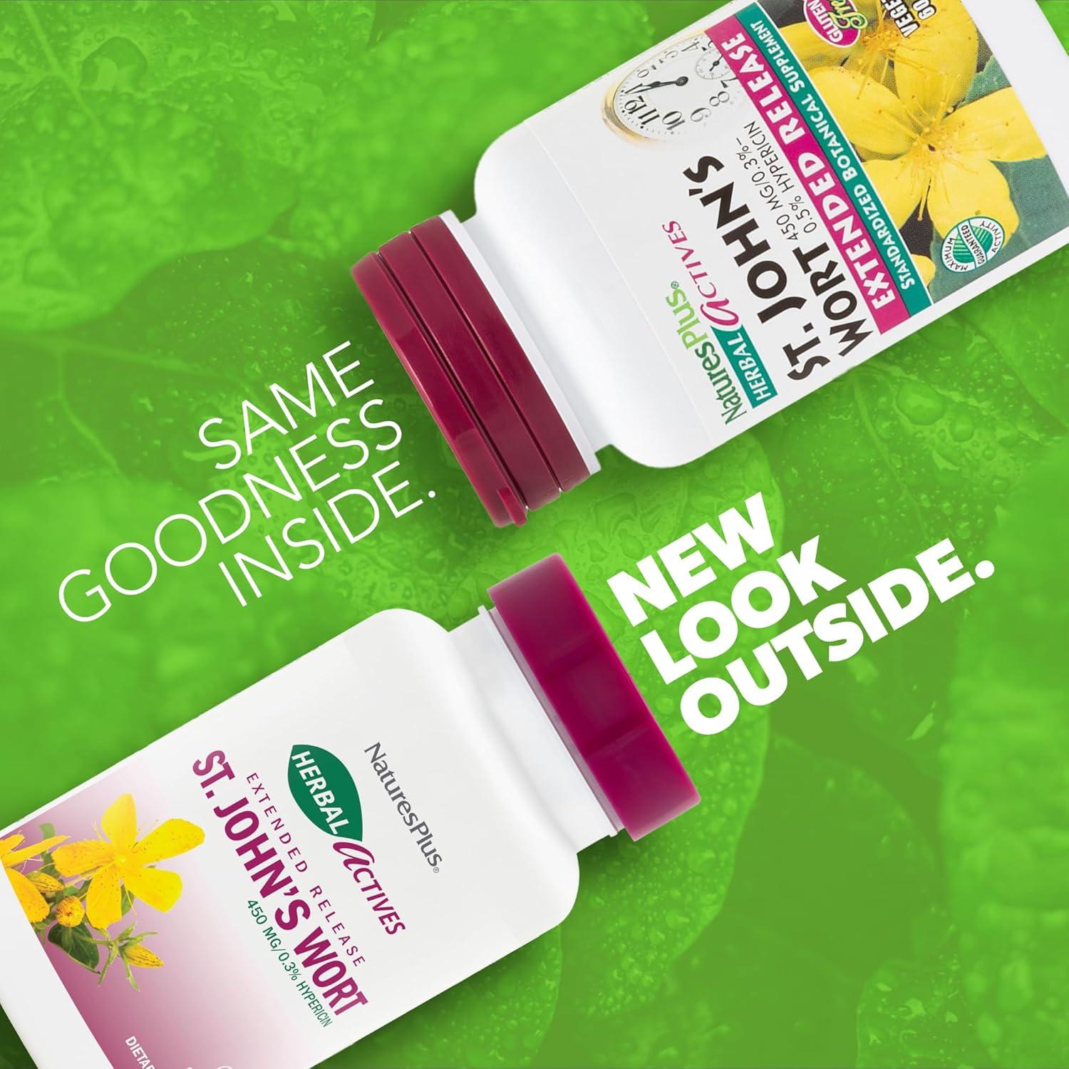 Suplemento Herbal Actives Natures Plus Hierba de San Juan 450 mg - 60 Tabletas Veganas