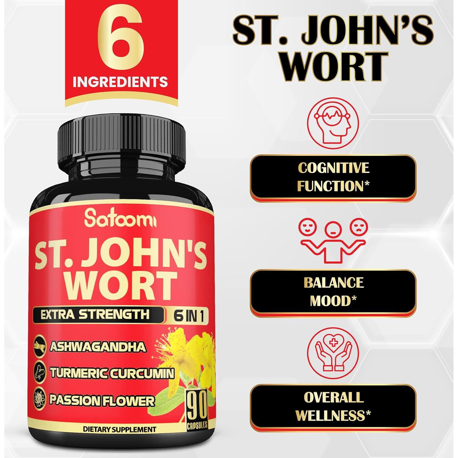 Cápsulas de Hierba de San Juan Satoomi 90 Veganas 5050 mg