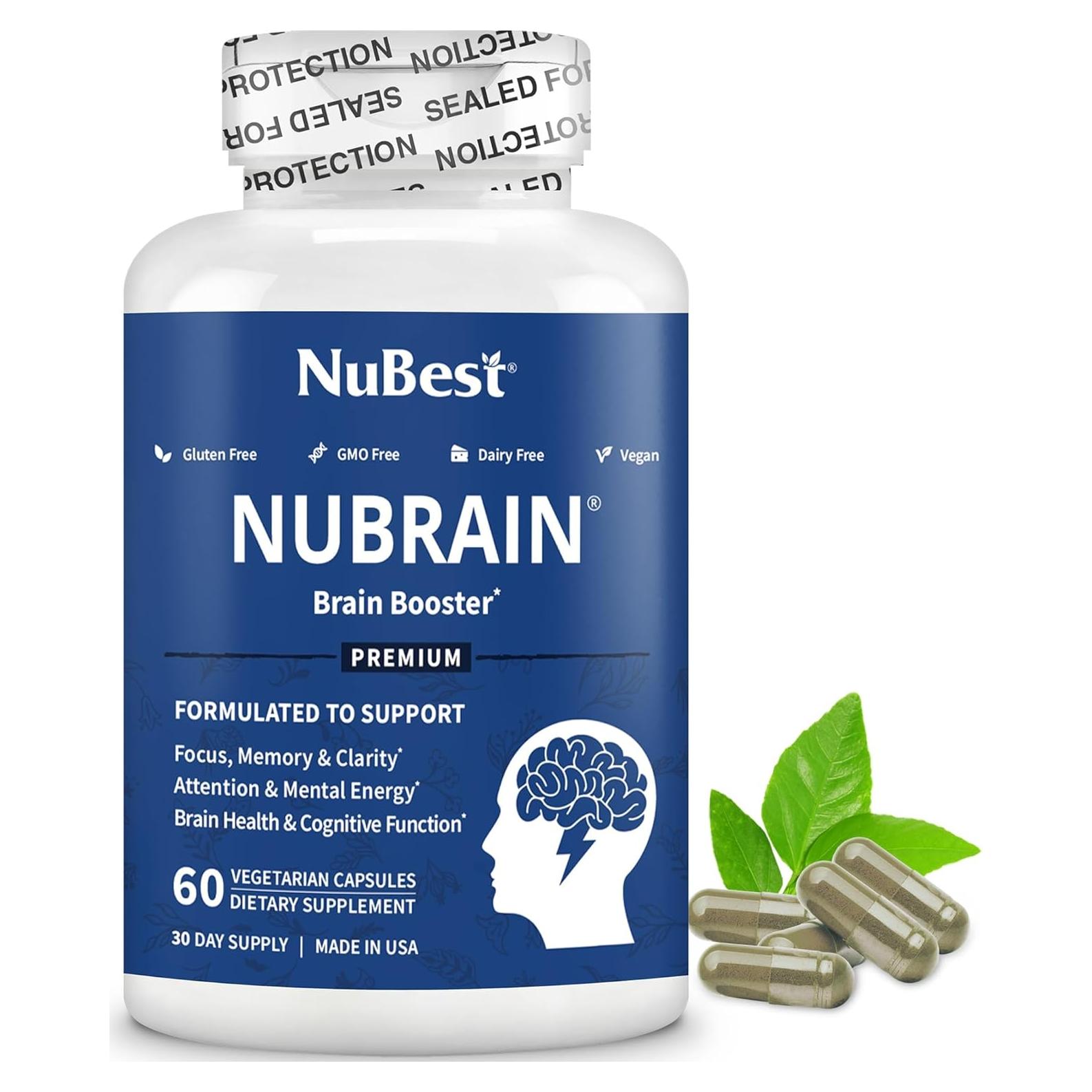 Suplemento NuBrain de NuBest - 60 Cápsulas Veganas para Memoria y Enfoque