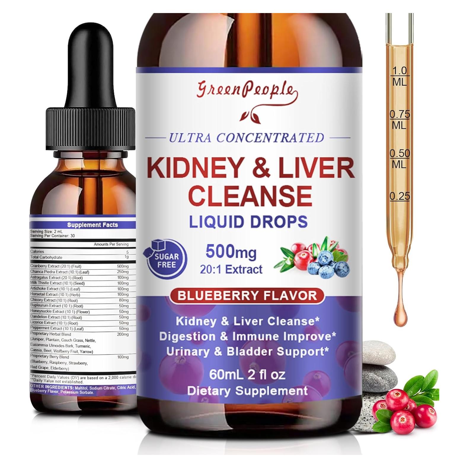 Gotas de Limpieza de Riñón GREENPEOPLE 59 ml - Extracto de Arándano 20:1