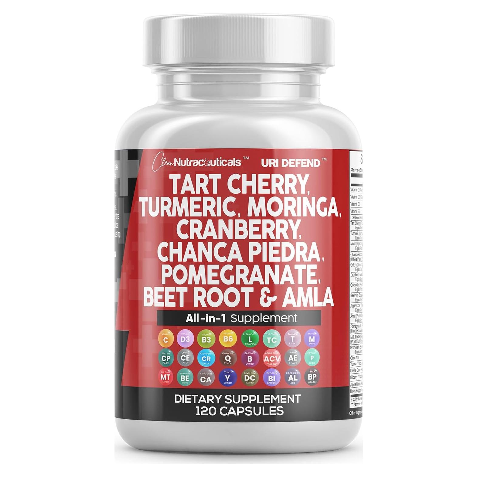 Cápsulas de Cereza Ácida Clean Nutraceuticals 120 Ct - Soporte Ácido Úrico