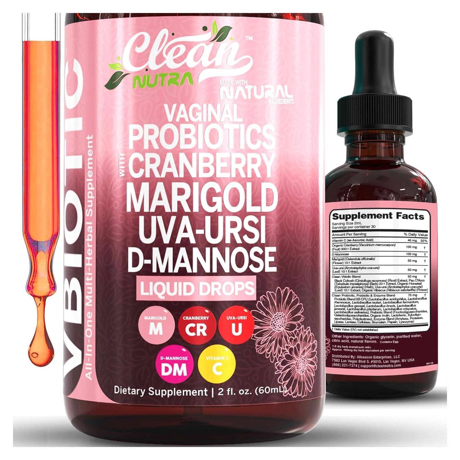 Probiotico Vaginal Clean Nutraceuticals 30ml Arándano D-Mannosa