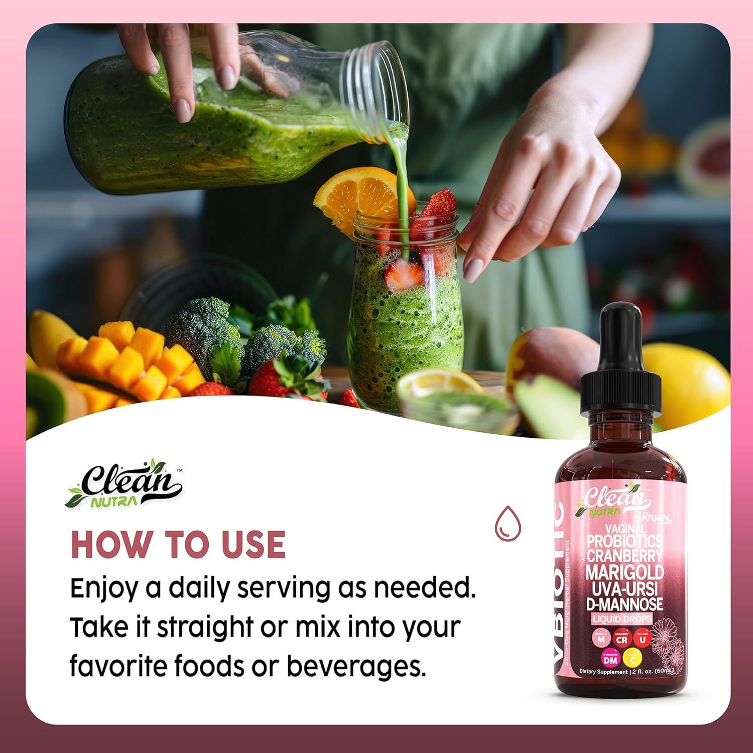 Probiotico Vaginal Clean Nutraceuticals 30ml Arándano D-Mannosa