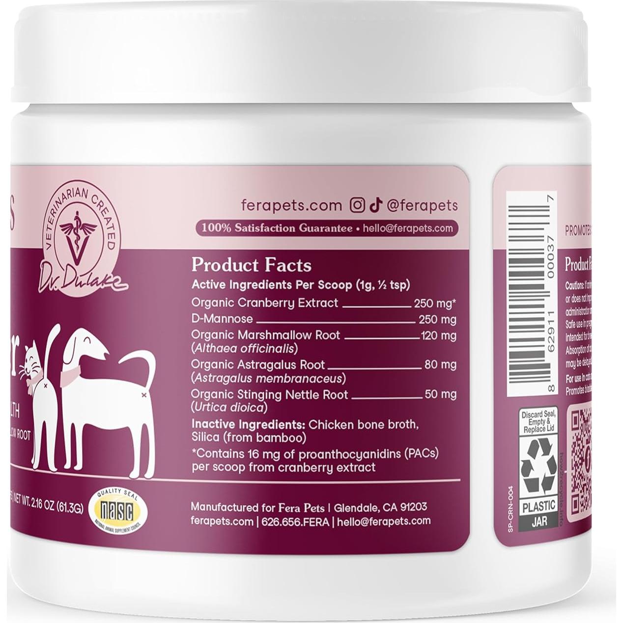 Suplemento de Arándano Fera Pet Organics para Perros y Gatos - 60 Cucharadas