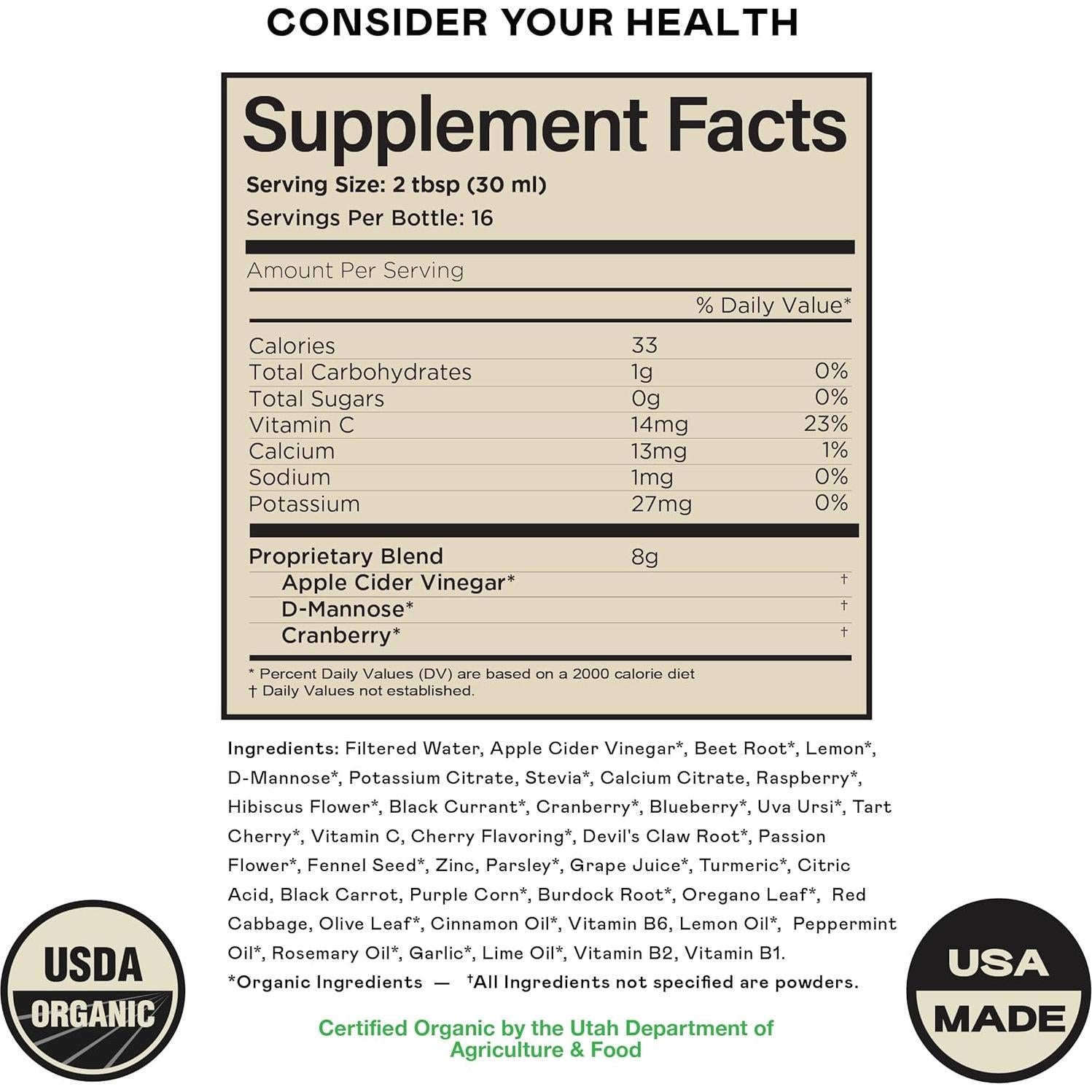 Suplemento Líquido Urinario Completo 240ml - Arándano Orgánico