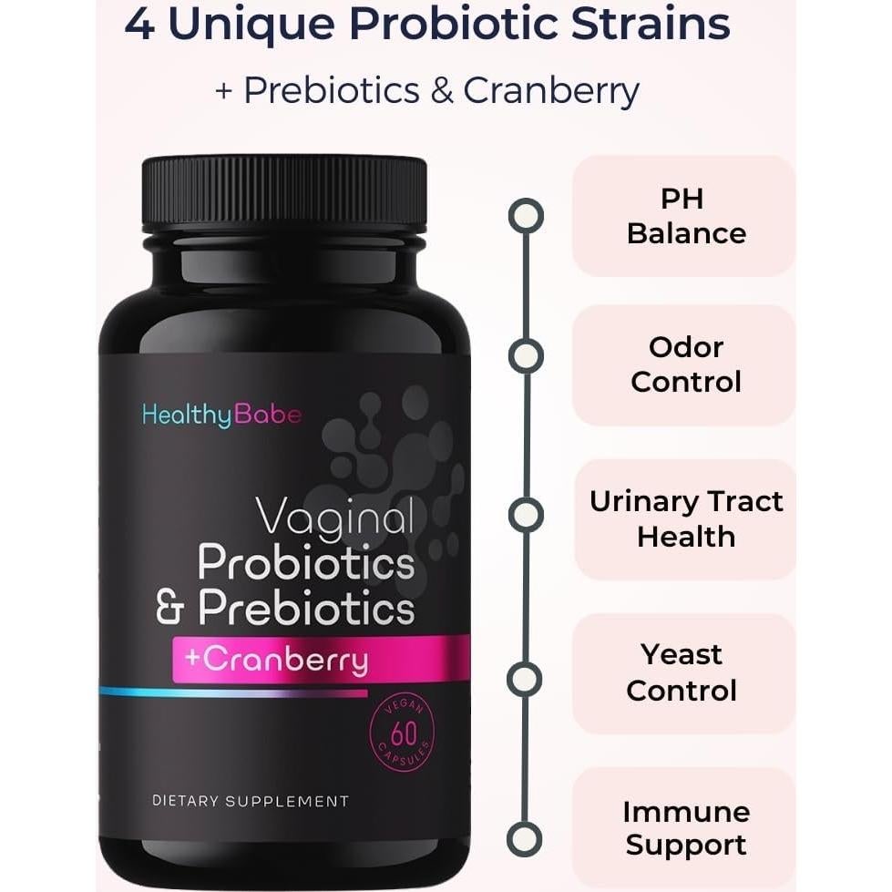 Probioticos Vaginales Healthy Babe 60 Capsulas Veganas