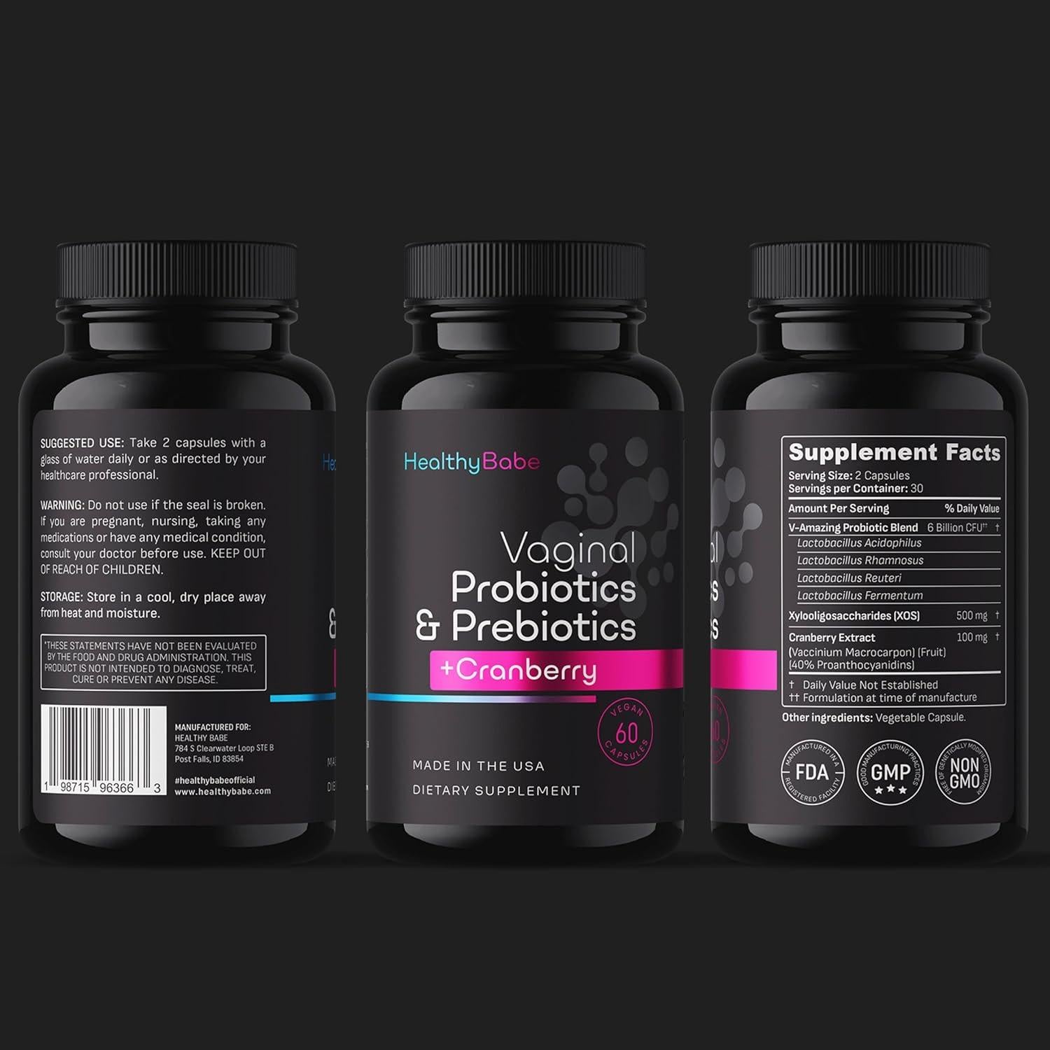 Probioticos Vaginales Healthy Babe 60 Capsulas Veganas