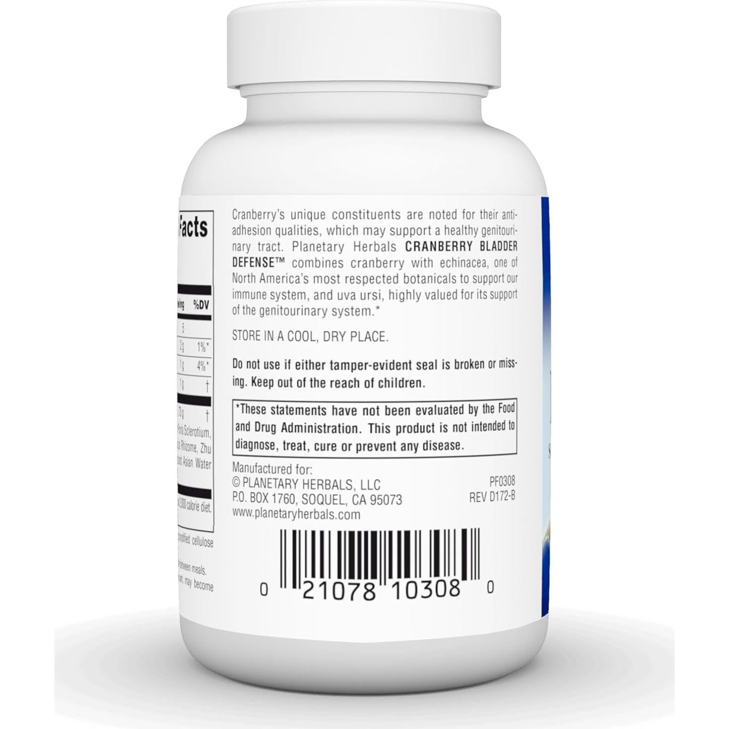 Defensa de Vejiga de Arándano Planetary Herbals 60 Tabletas 865 mg