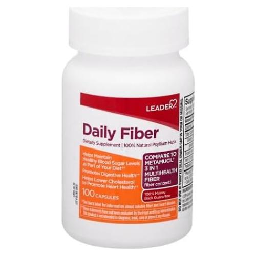 Suplemento de Fibra Prebiótica Leader 100% Natural 100 Cápsulas