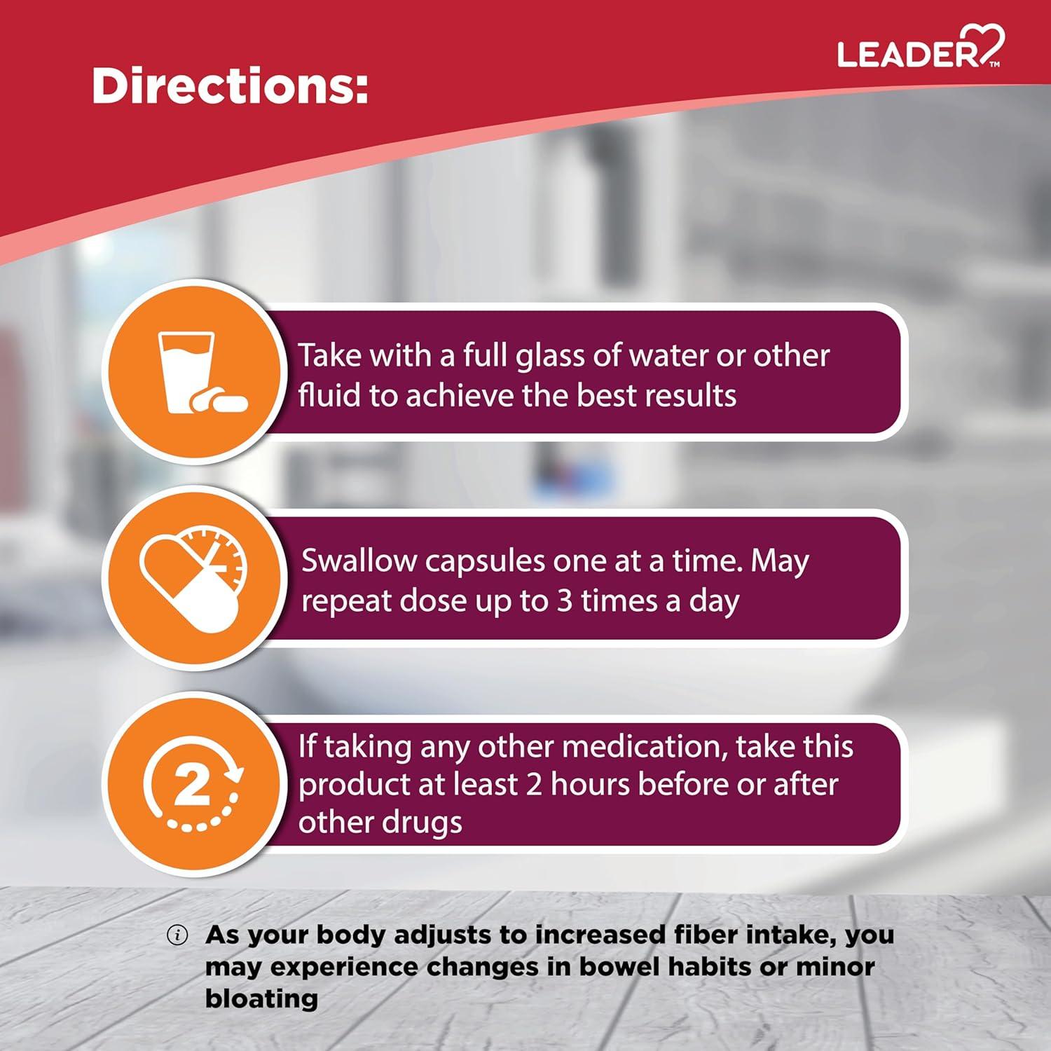 Suplemento de Fibra Prebiótica Leader 100% Natural 100 Cápsulas