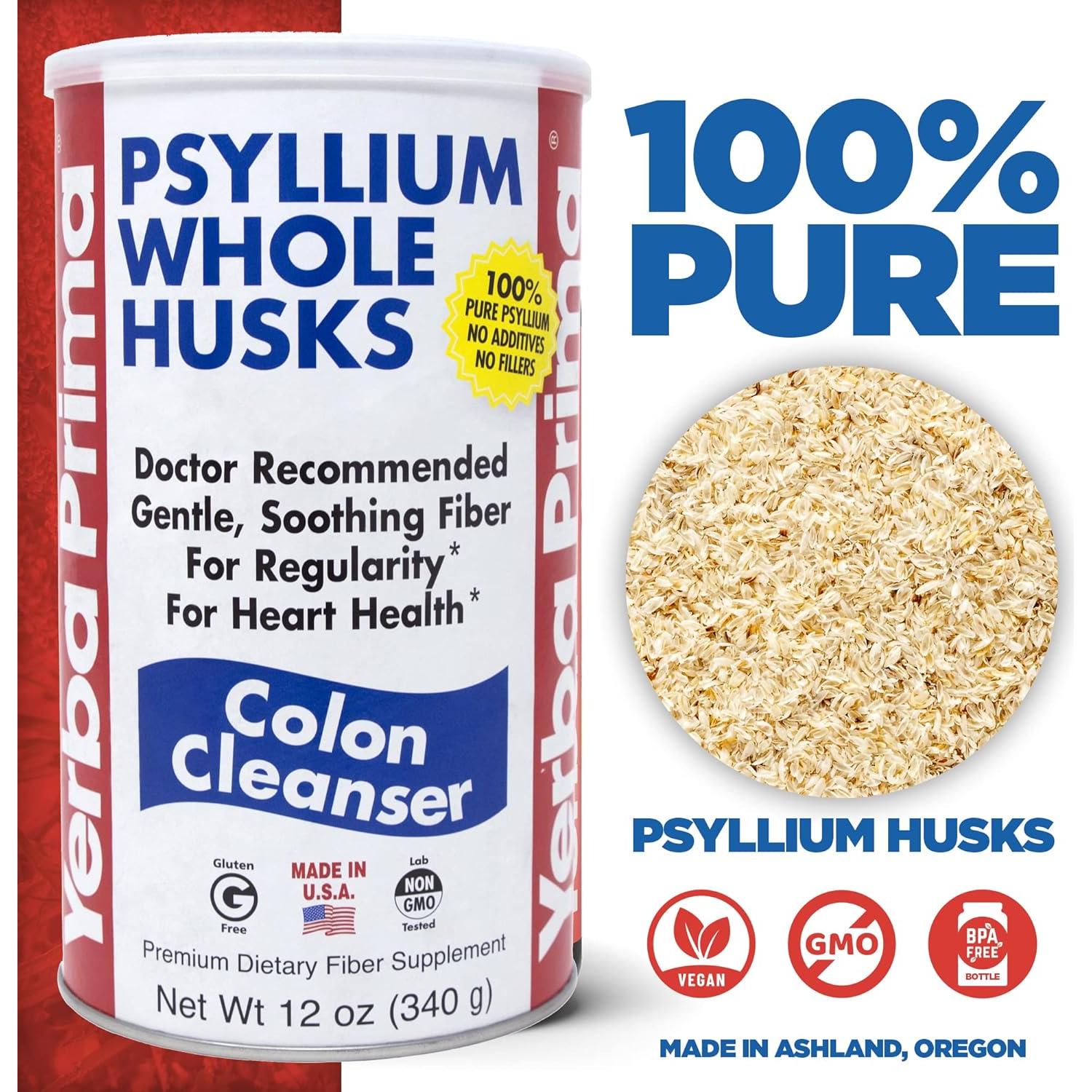 Yerba Prima Psyllium Husk 340g - Suplemento de fibra vegano