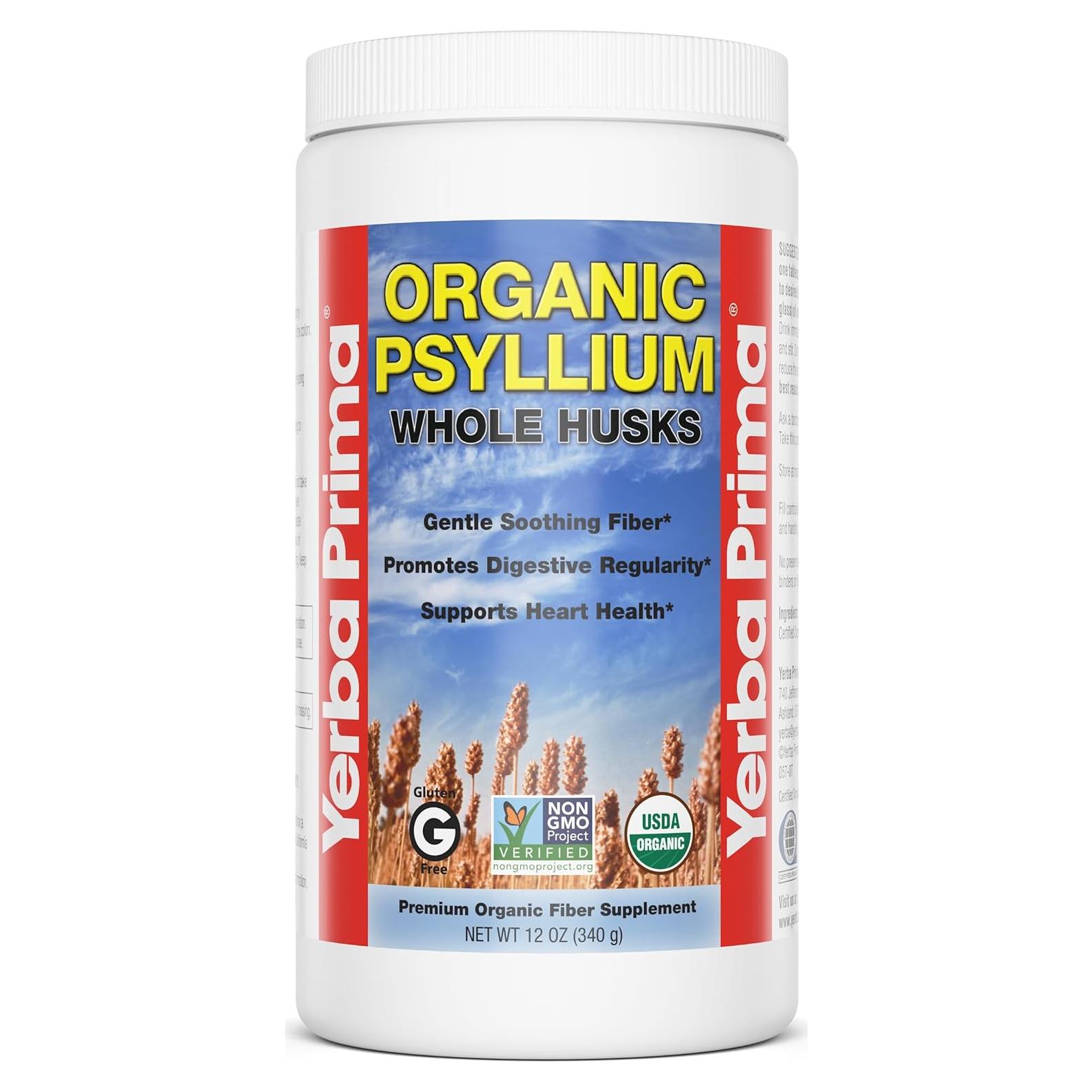 Yerba Prima Psyllium Orgánico 340g - Suplemento de Fibra Natural