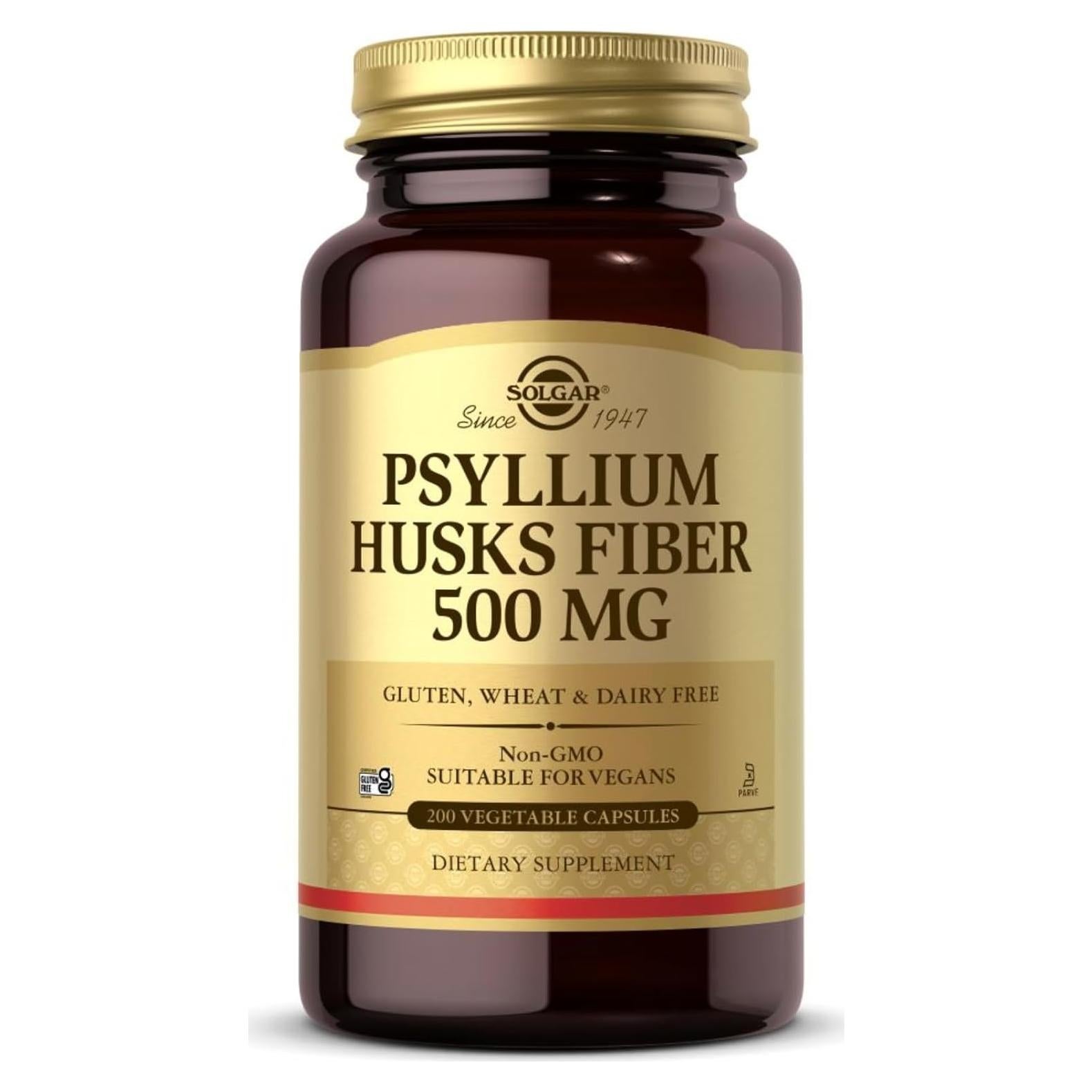 Solgar Psyllium Husks Fiber 500 mg - 200 Cápsulas Veganas