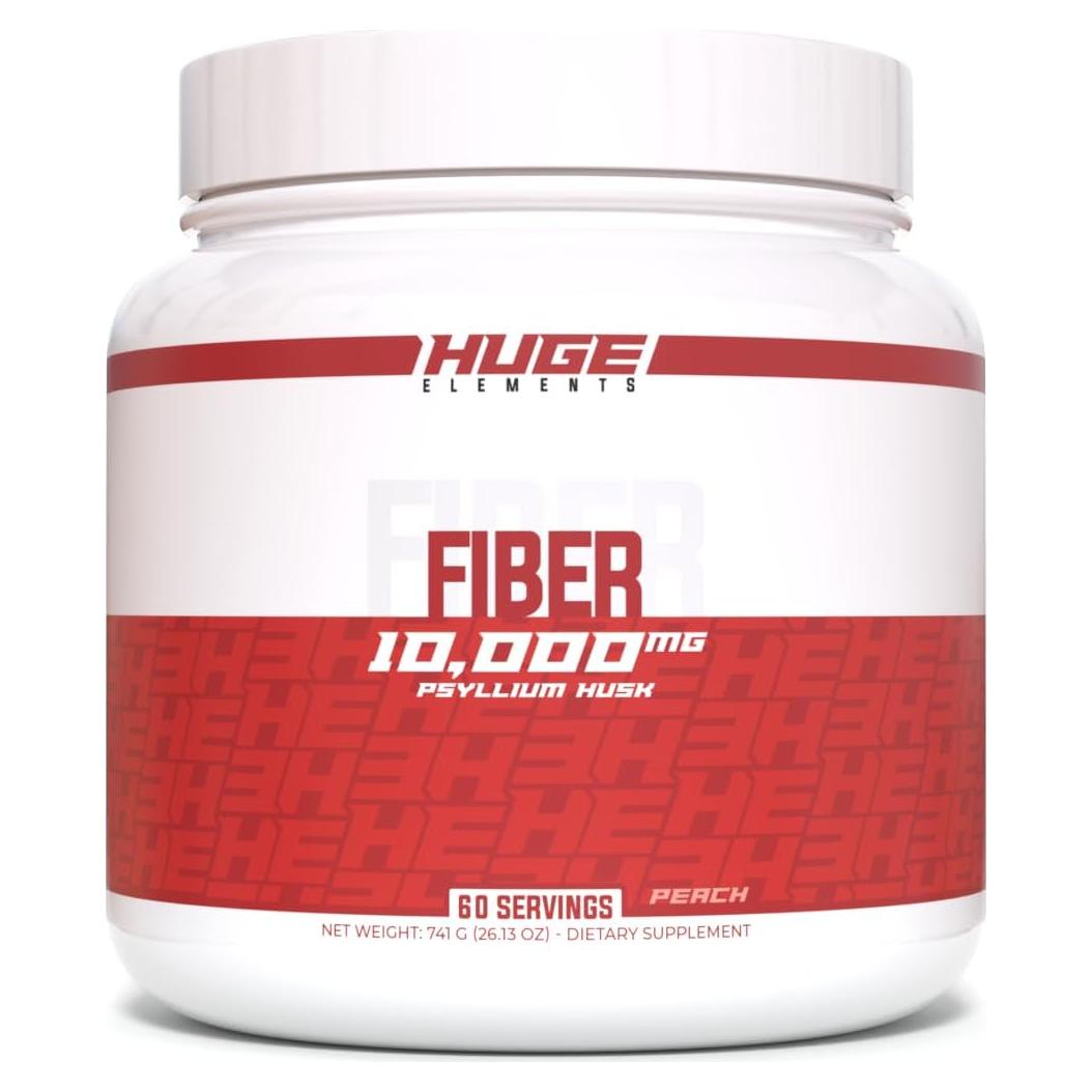 Fibra Soluble Huge Supplements 10g Cáscara de Psyllium Durazno