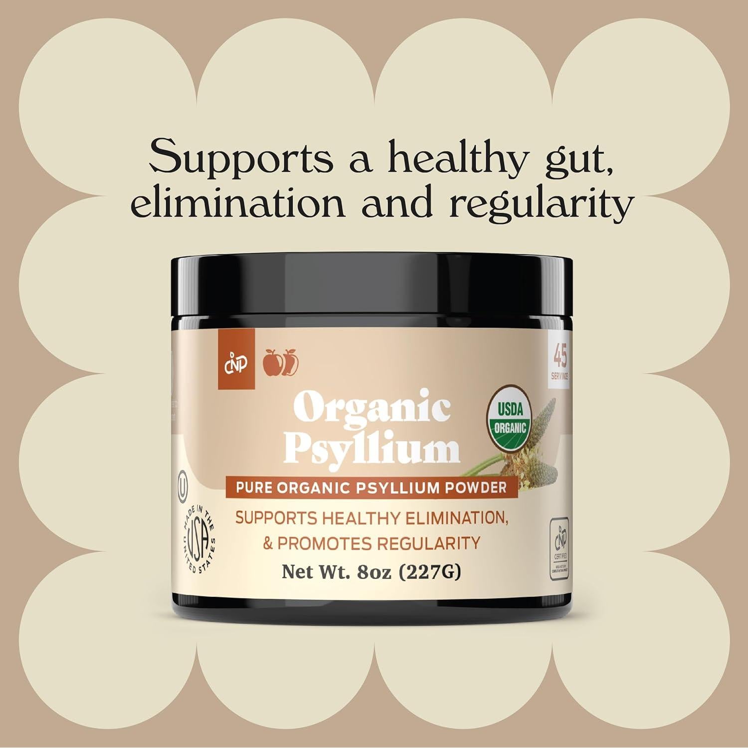 Polvo de cáscara de psyllium orgánico Complete Natural 280g