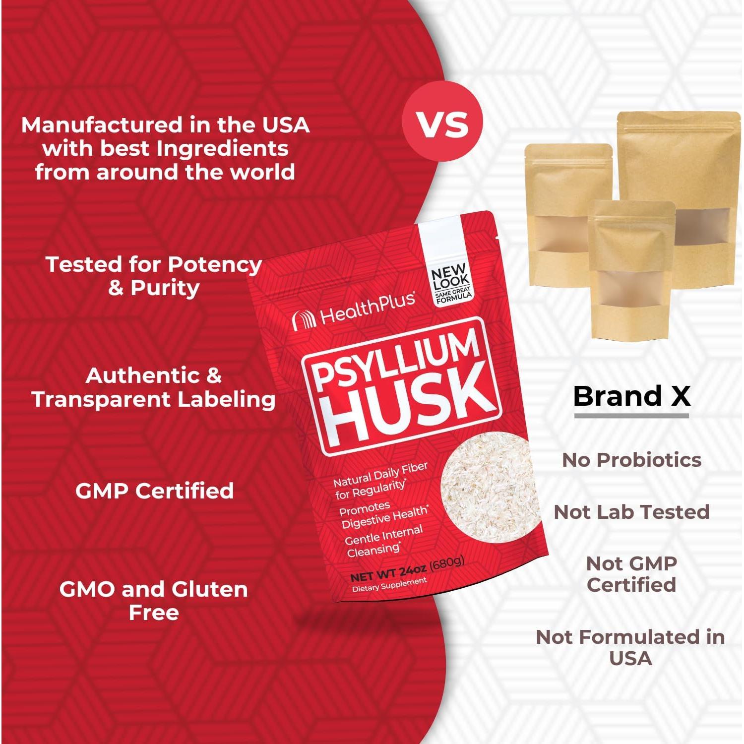 Cápsulas de Psyllium Health Plus 680 g - Suplemento de Fibra