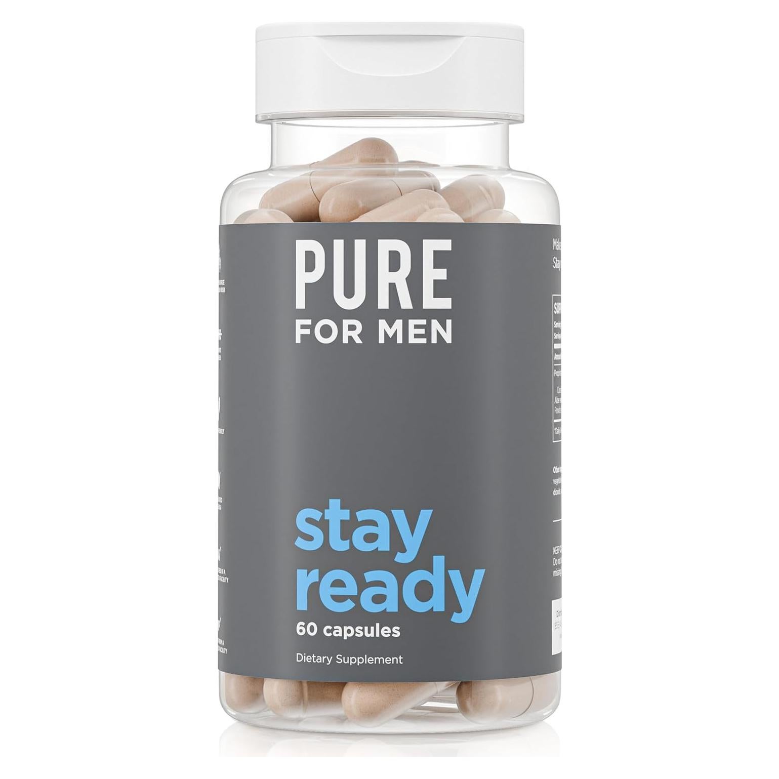 Suplemento de Fibra Vegano Pure for Men 60 Cápsulas