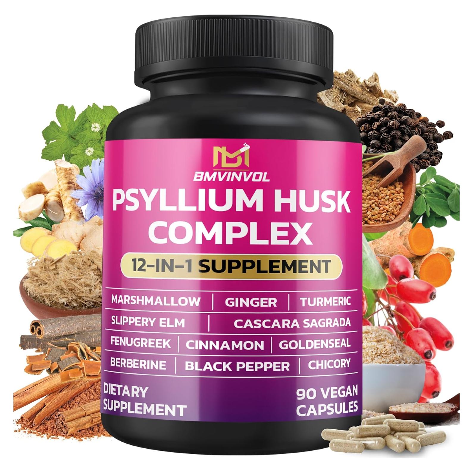 Suplemento Inmunológico BMVINVOL Psyllium Husk 90 Cápsulas
