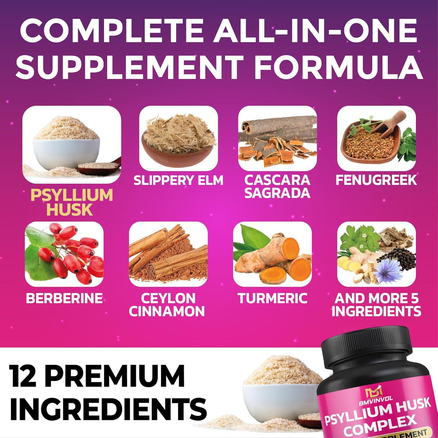 Suplemento Inmunológico BMVINVOL Psyllium Husk 90 Cápsulas