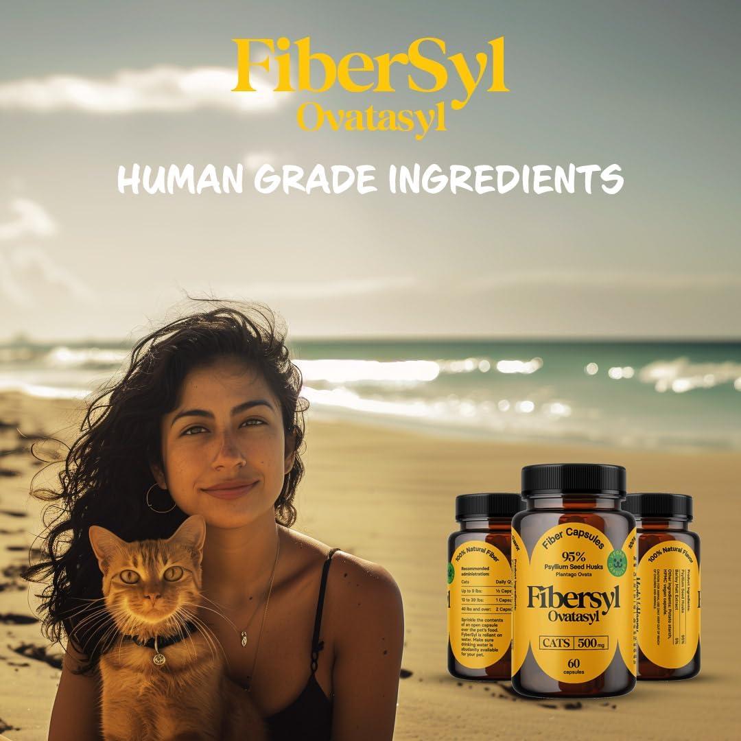 Suplemento de Fibra para Gatos FiberSyl Ovatasyl - 60 Cápsulas