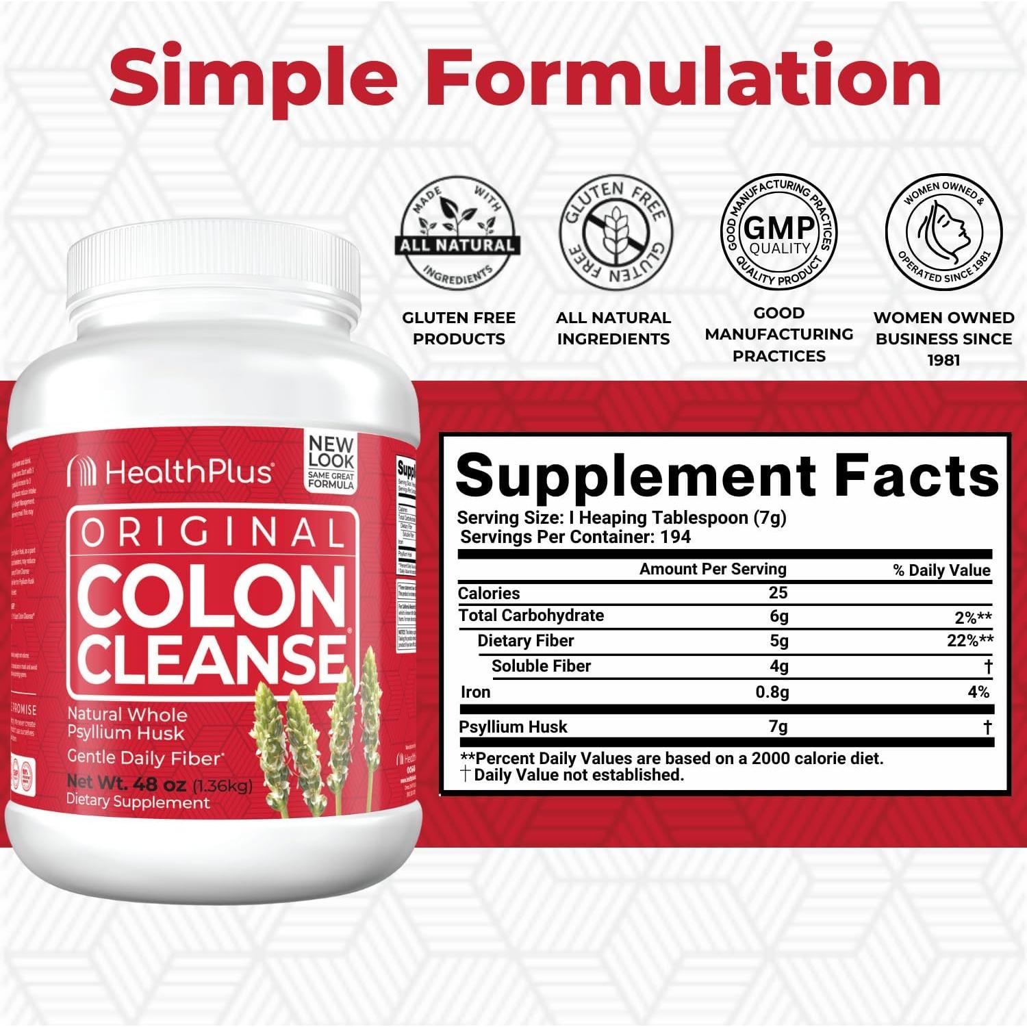 Health Plus Colon Cleanse 1360g | Fibra Natural para Digestión