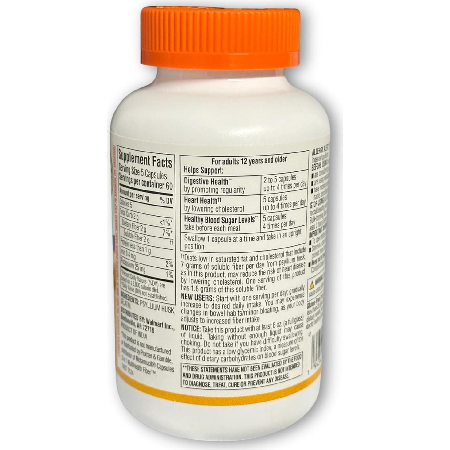 Cápsulas de Fibra Diaria Equate - Psyllium 300 Unidades