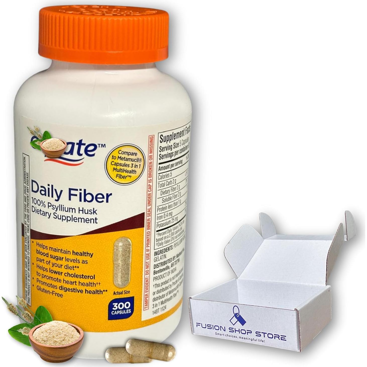 Cápsulas de Fibra Diaria Equate - Psyllium 300 Unidades