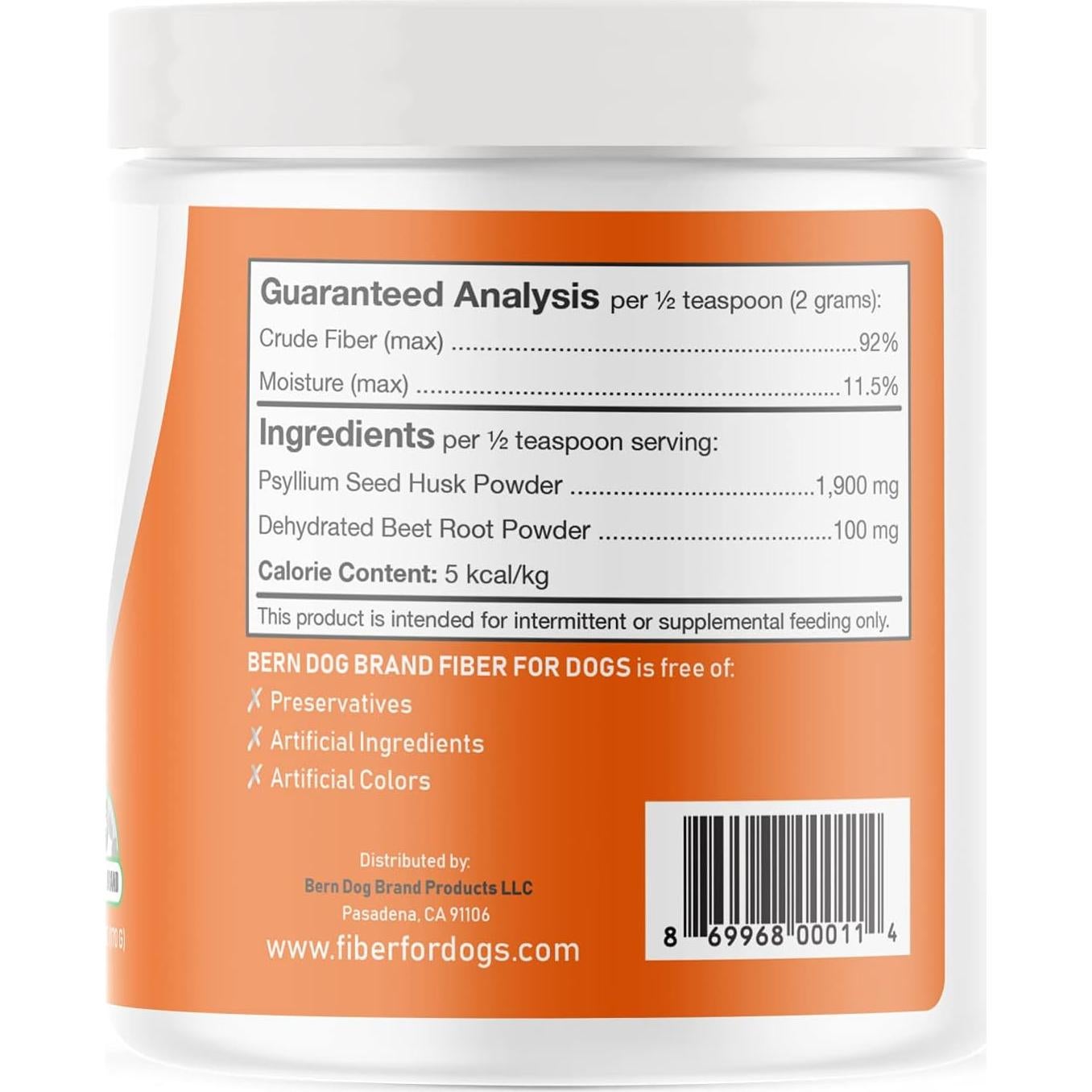 Fibra para Perros Bern Dog Brand 170 g - Polvo Natural Digestivo