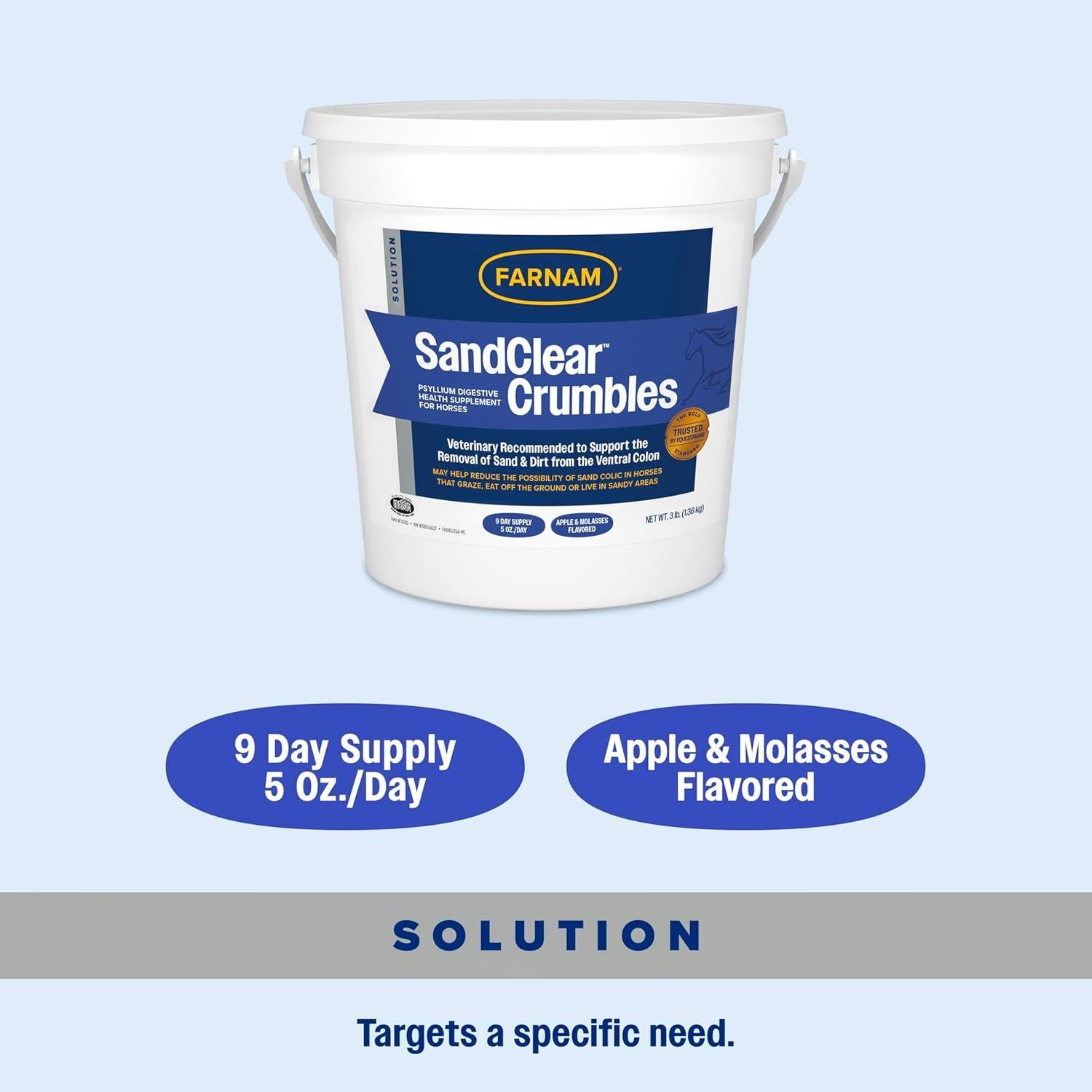 Suplemento Crumbles Psyllium SandClear Farnam 1.36 kg