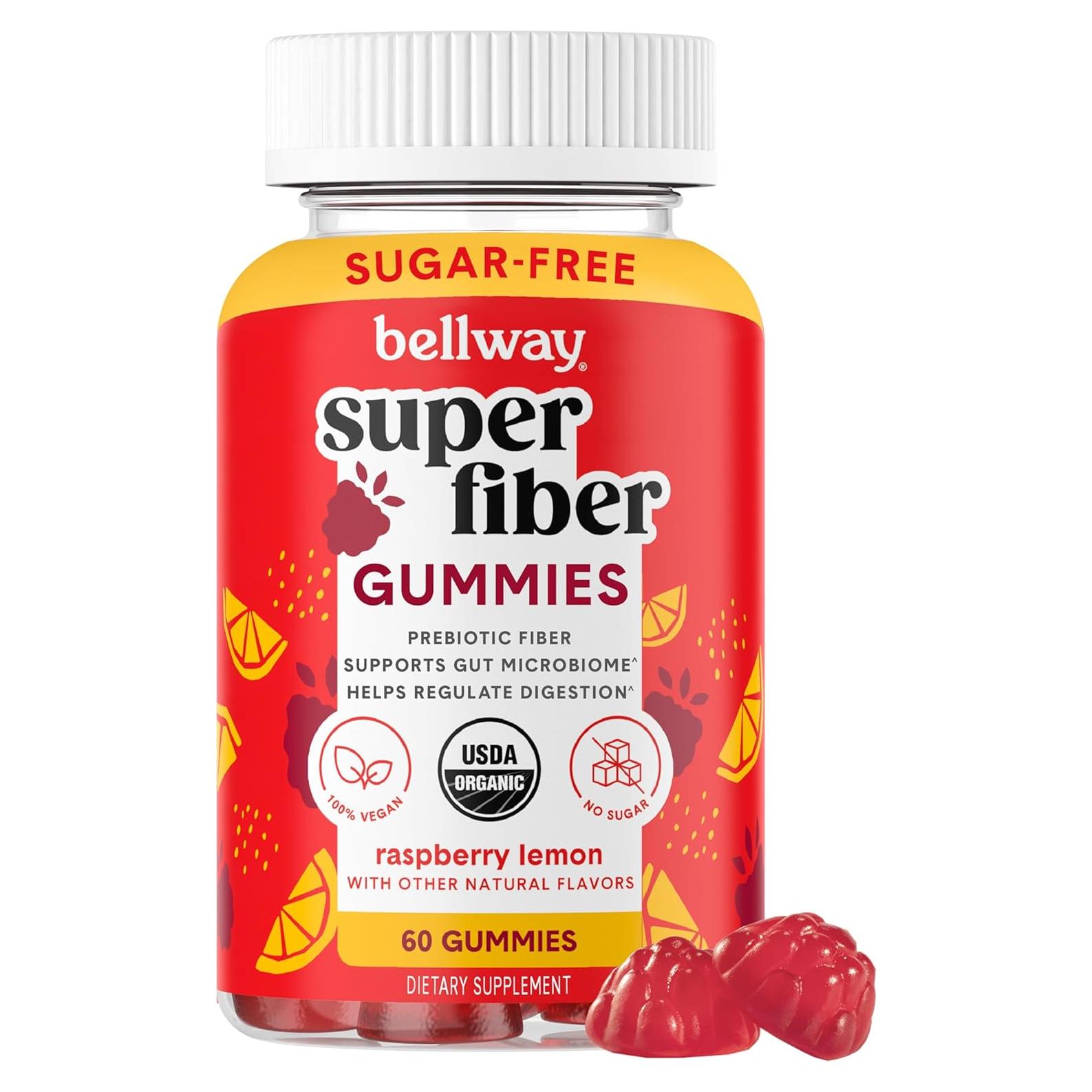 Gomitas de Fibra Orgánica Bellway Limón Frambuesa 60 Unidades