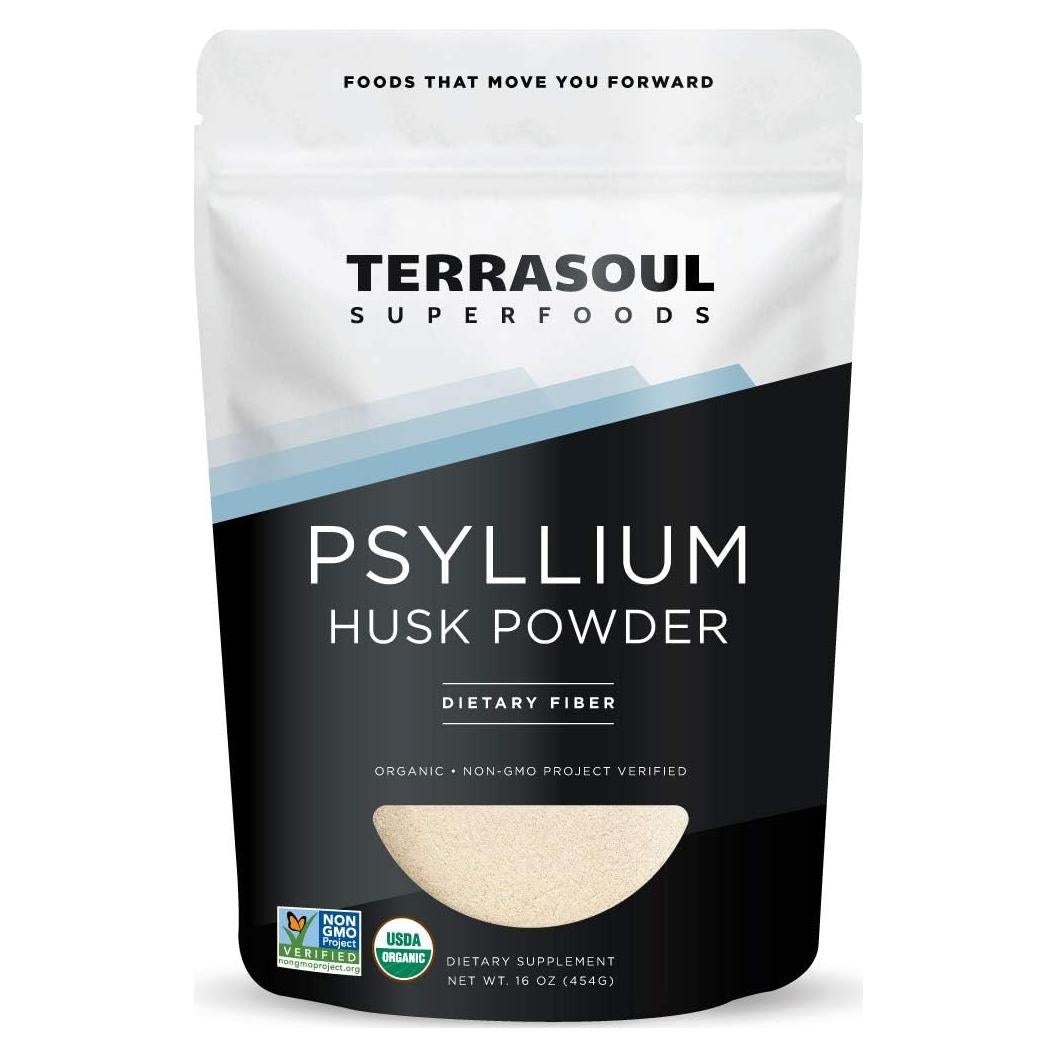 Polvo de Cáscara de Psyllium Orgánico Terrasoul 0.45 kg - Alta Pureza