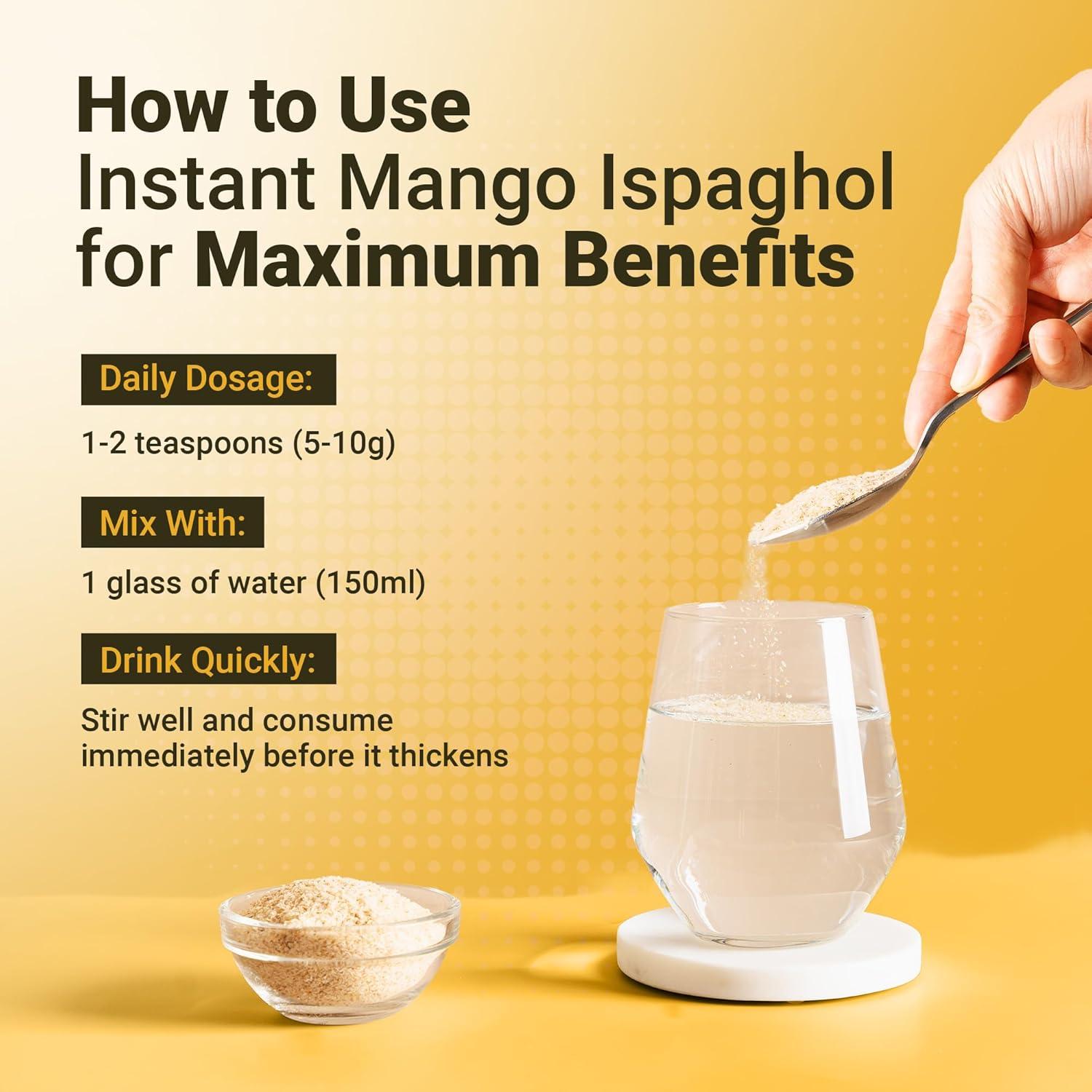 Suplemento de fibra Hemani Ispaghol 100g sabor mango