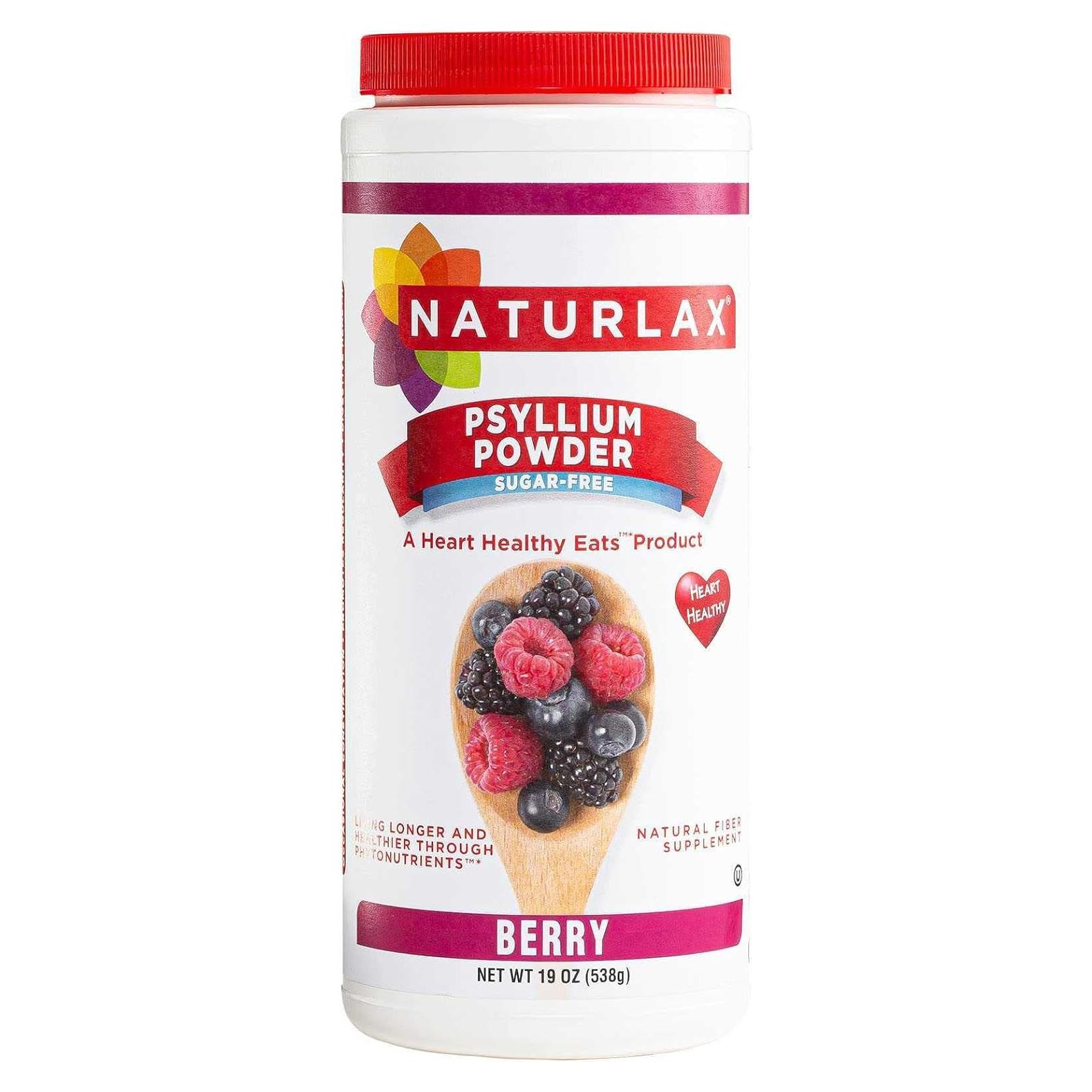 Polvo de fibra de cáscara de psyllium Naturlax 540g sabor bayas