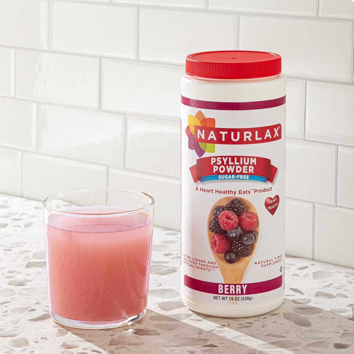 Polvo de fibra de cáscara de psyllium Naturlax 540g sabor bayas