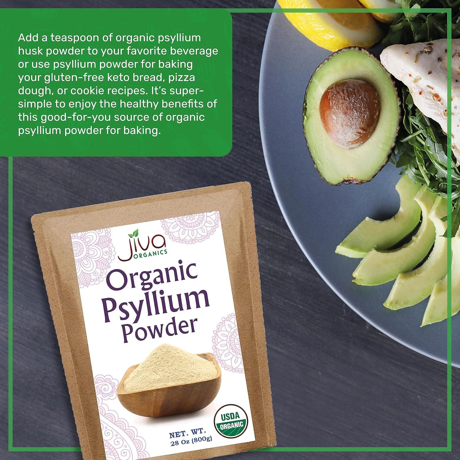 Polvo de Cáscara de Psyllium Jiva Organics 0.79 KG - Sin Gluten